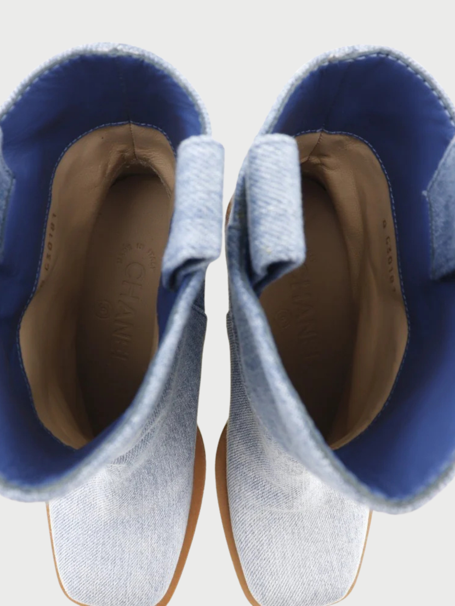 Chanel 2000s Blue Denim Short Boots