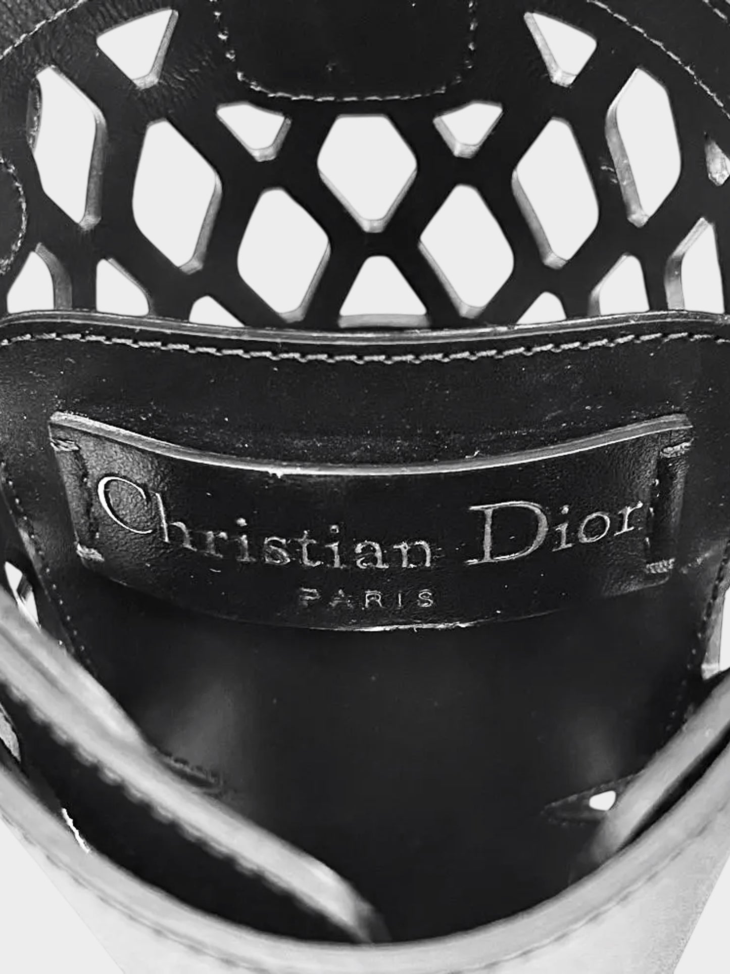 Christian Dior 2019 Black Laser Cut Leather Combat Boots