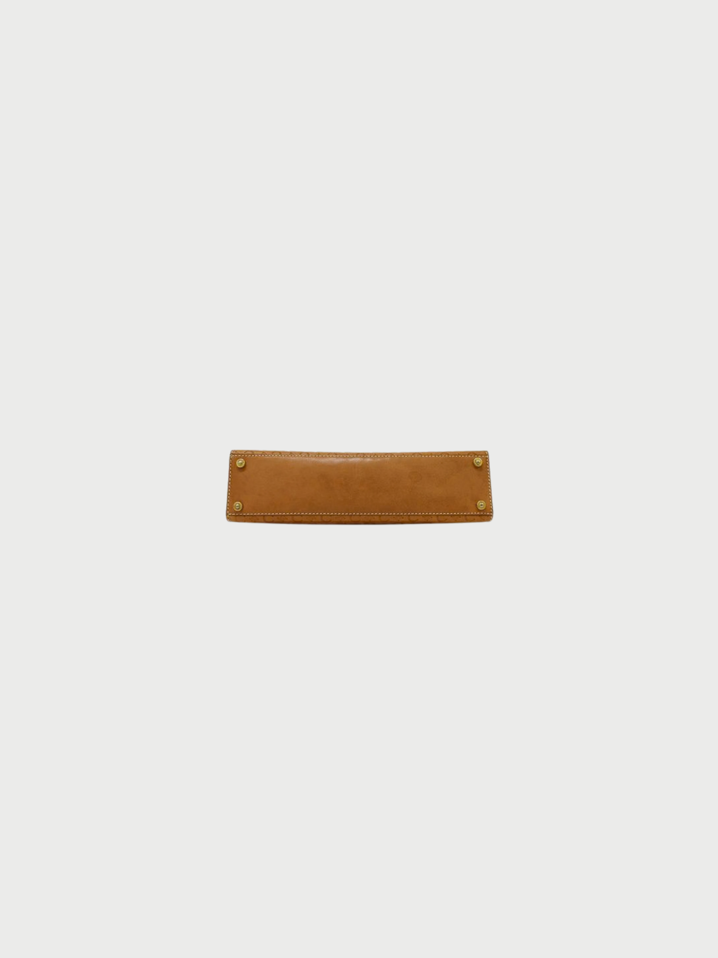 Celine 1990s Camel Macadam Leather Handbag