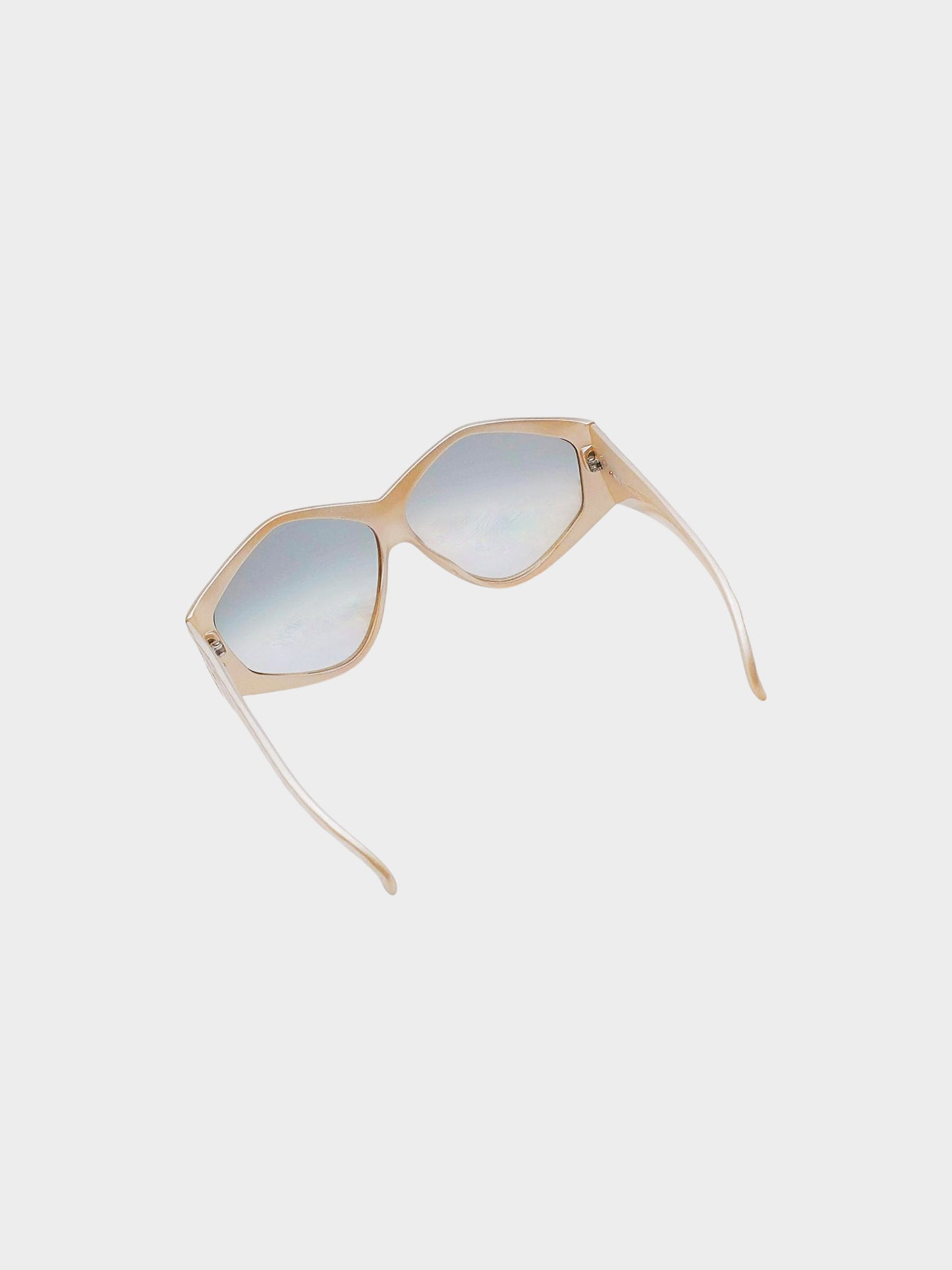Christian Dior 1990s Beige Exotic Geometric Sunglasses