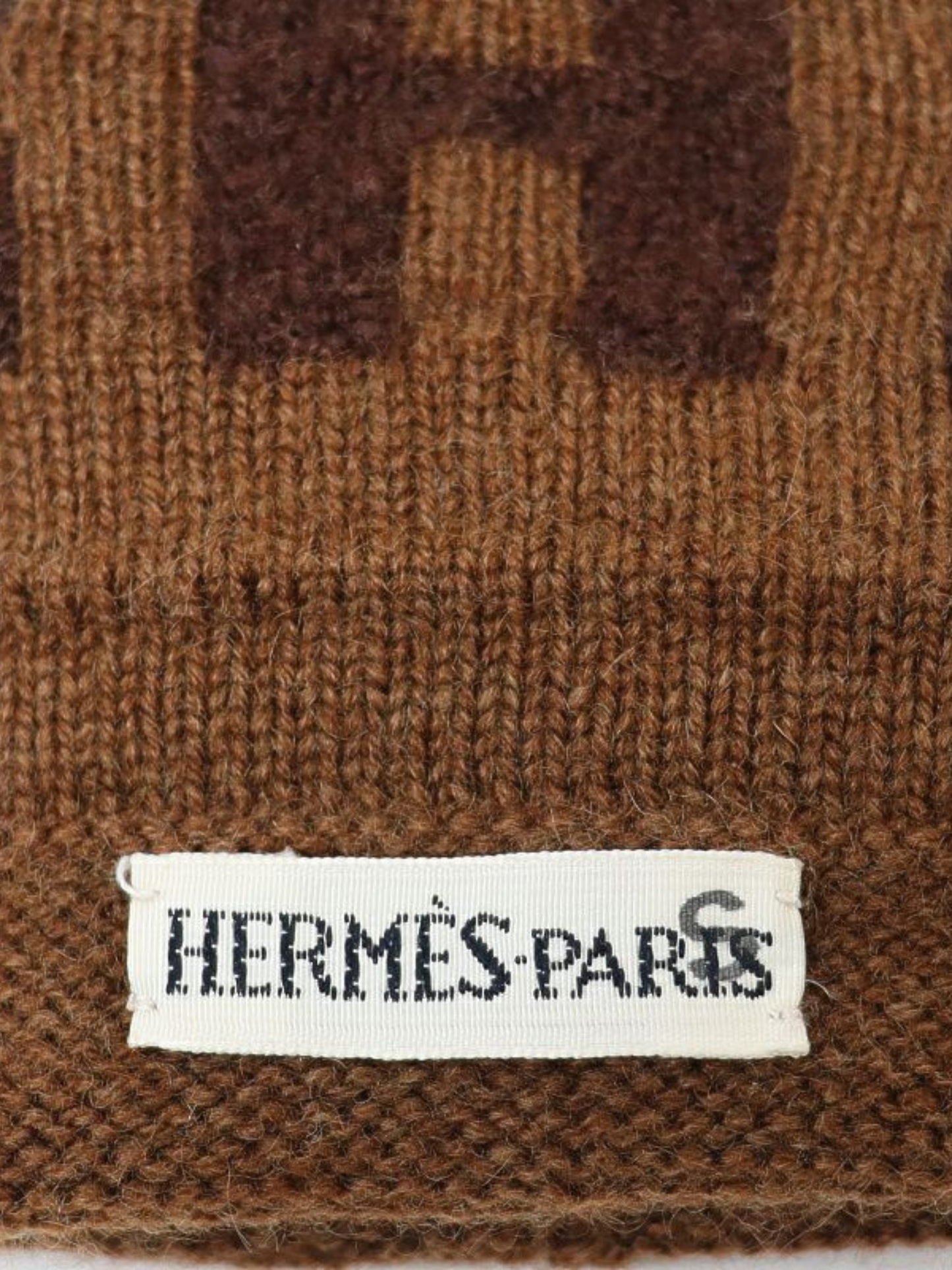 Hermès 2000s Brown H Logo Cashmere Gloves