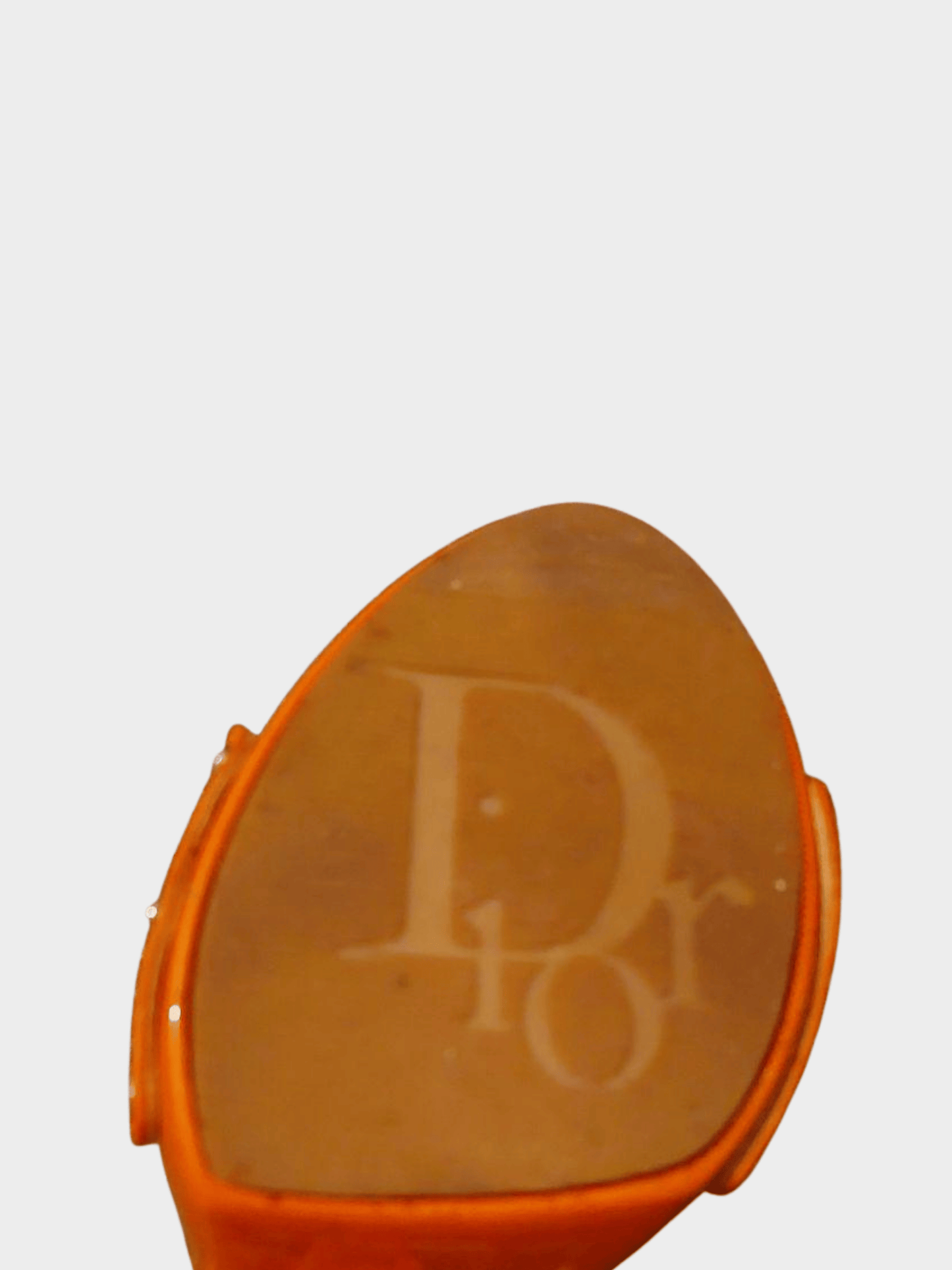 Christian Dior by John Galliano Early 2000s Orange Leather CD Logo Heels