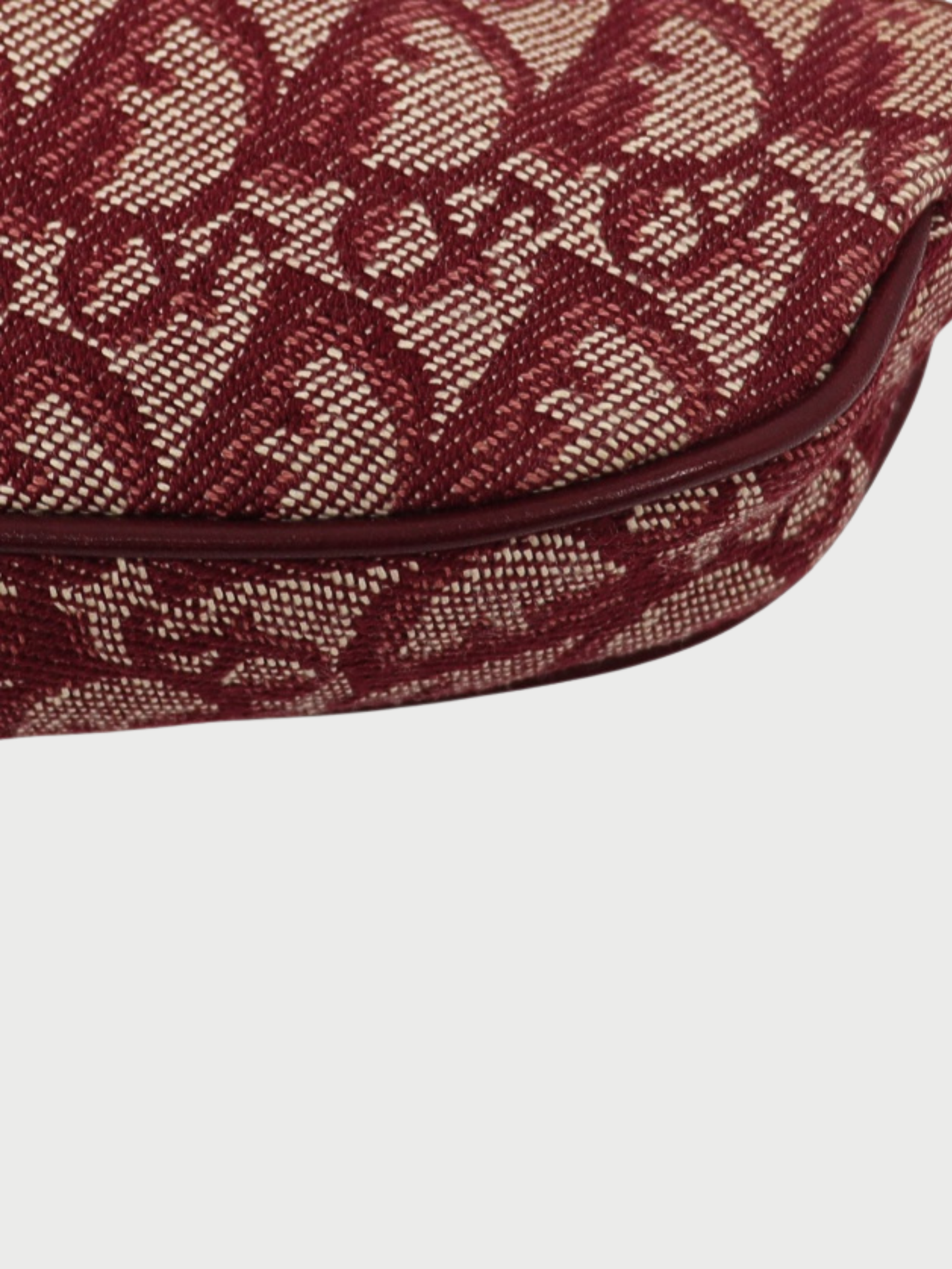 Christian Dior 2000s Red Trotter Canvas Leather Saddle Bag