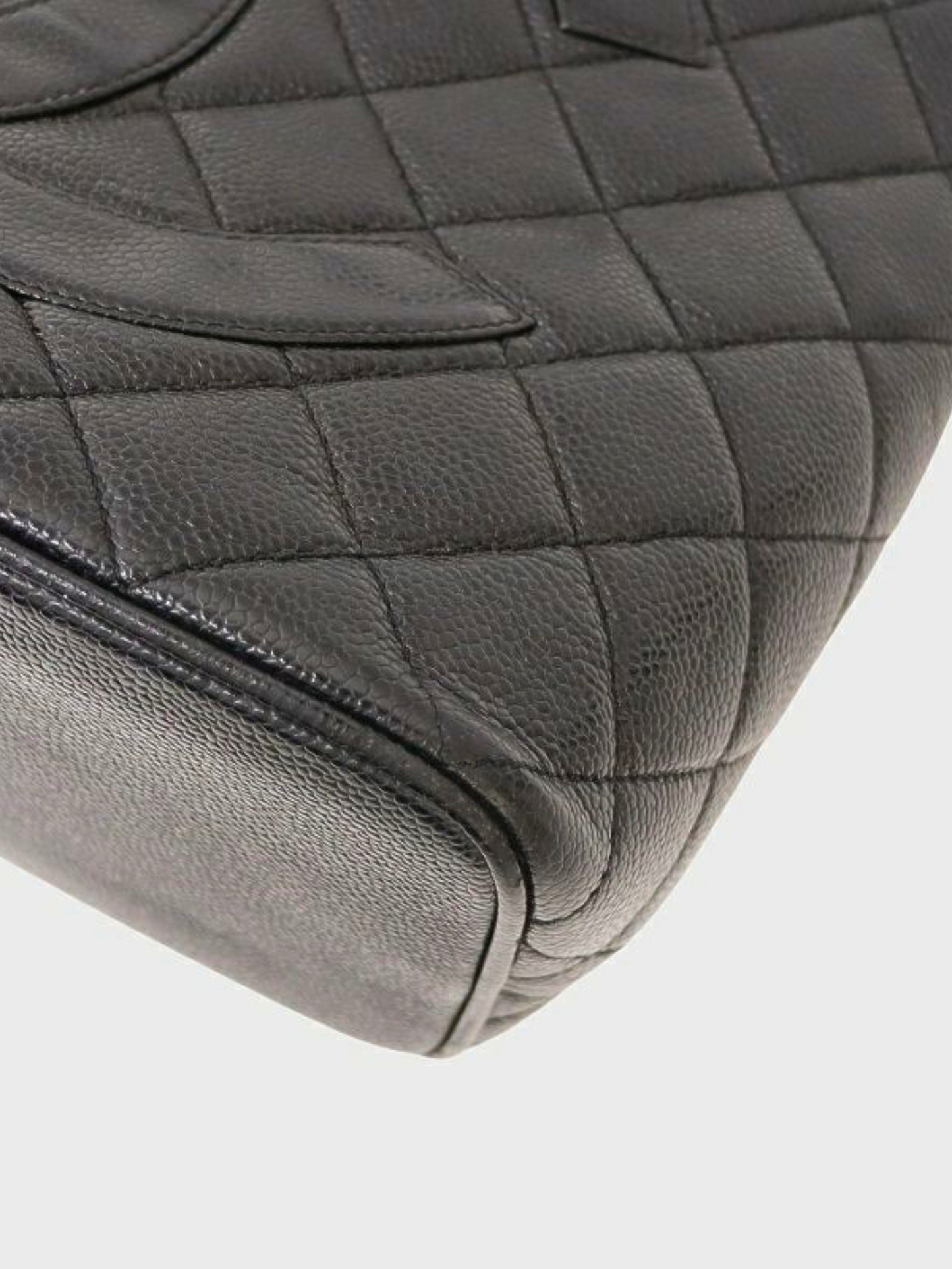 Chanel 2000s Black Caviar Skin Reissue Tote Bag