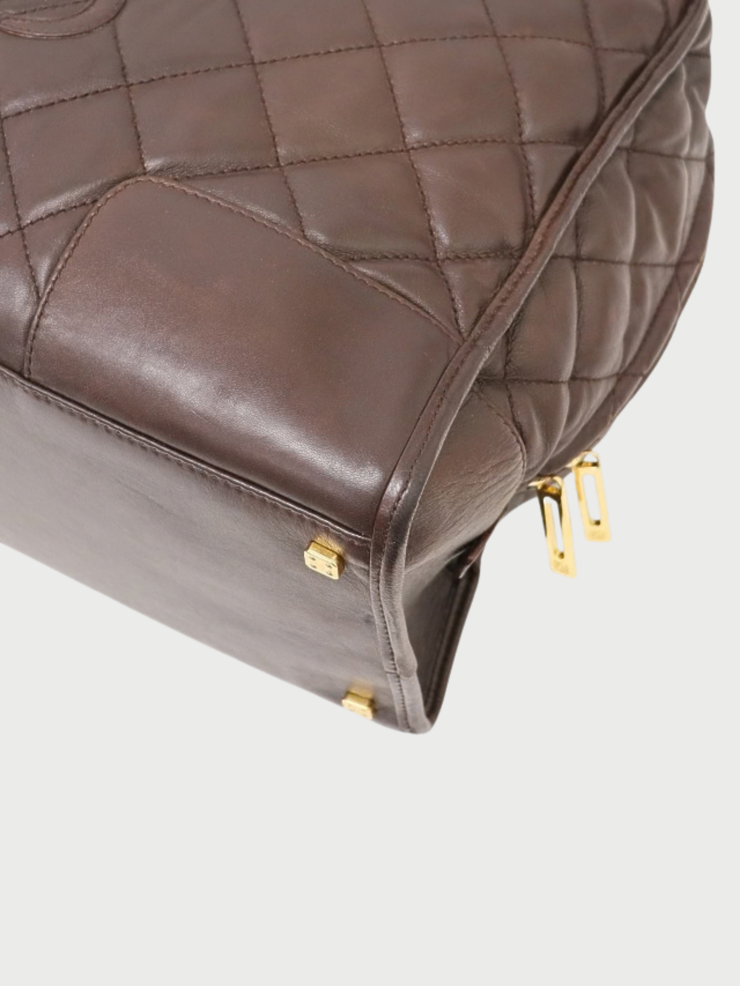 Loewe 1990s Brown Leather Anagram Boston Bag