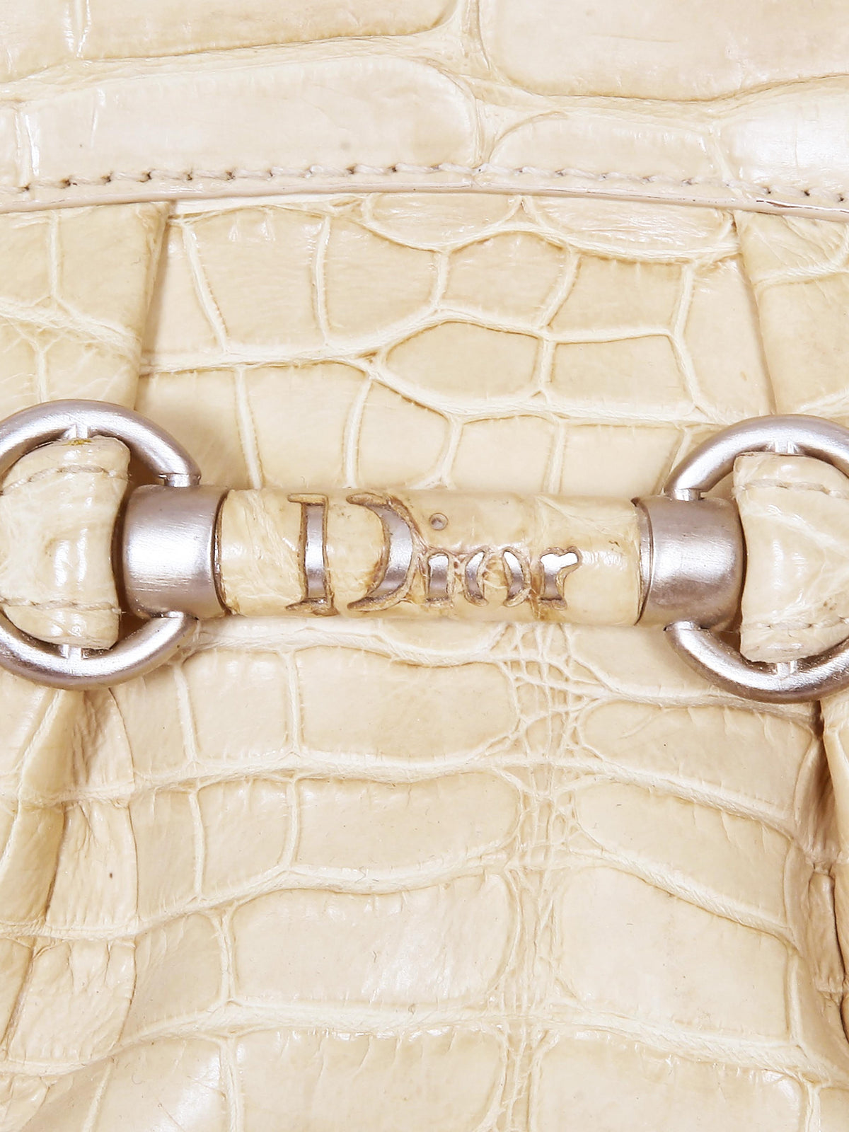 Christian Dior by John Galliano 2005 Beige Croc-embossed Leather 'My Dior' Bag