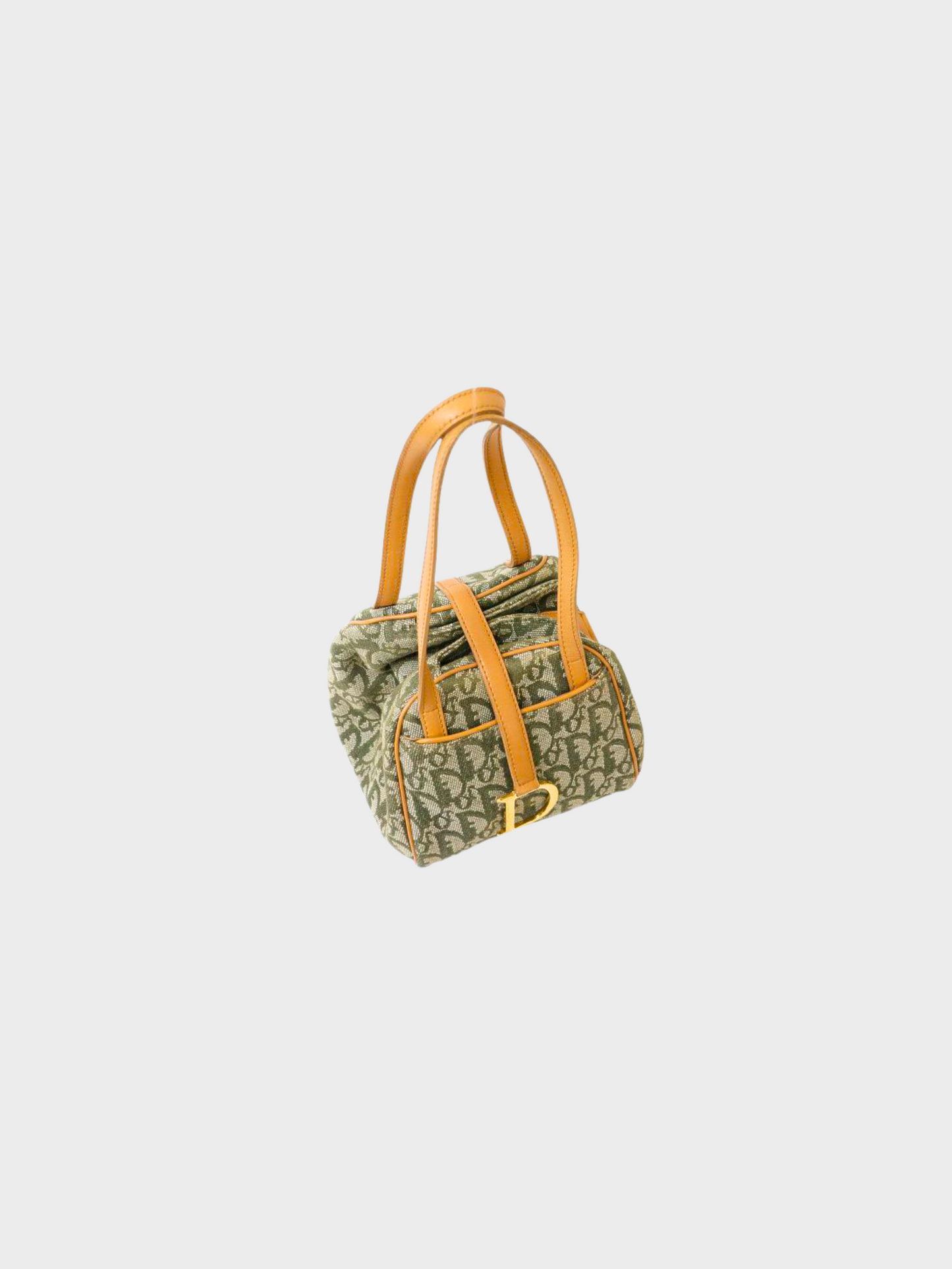 Christian Dior 2000s Green Oblique Trotter Mini Handbag