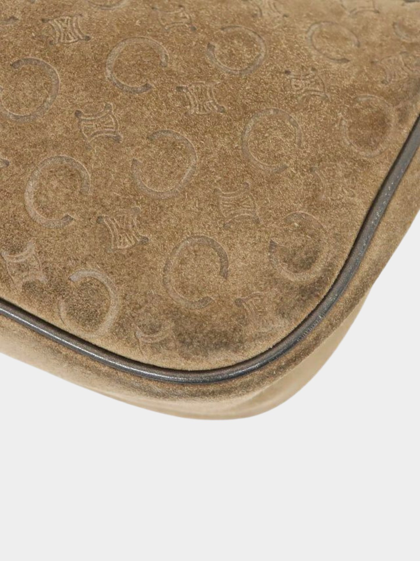 Celine 2000s Brown Suede C Macadam One-Shoulder Bag