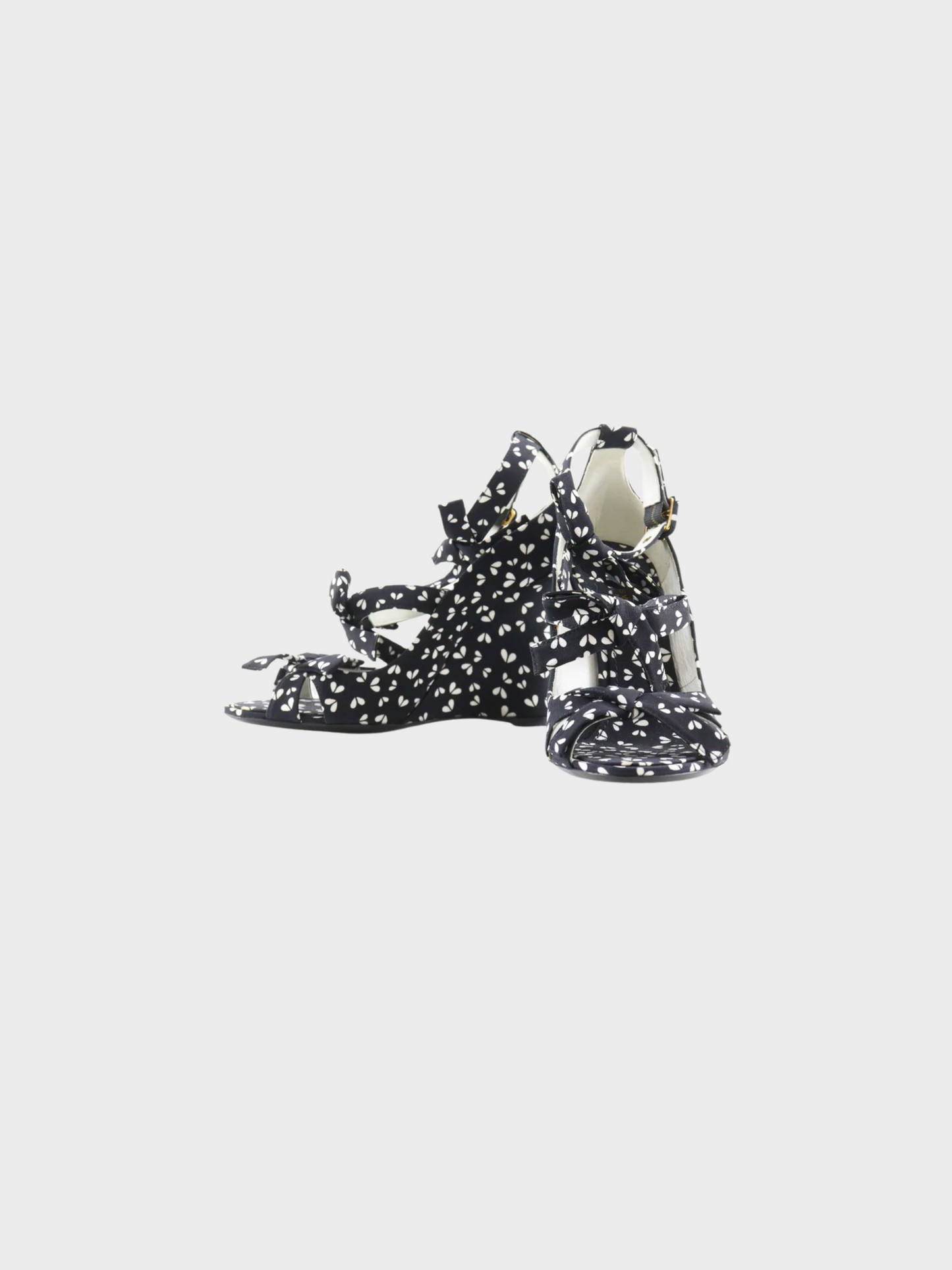 Louis Vuitton 2010s Black Silk Midi Dress and Sandals Set