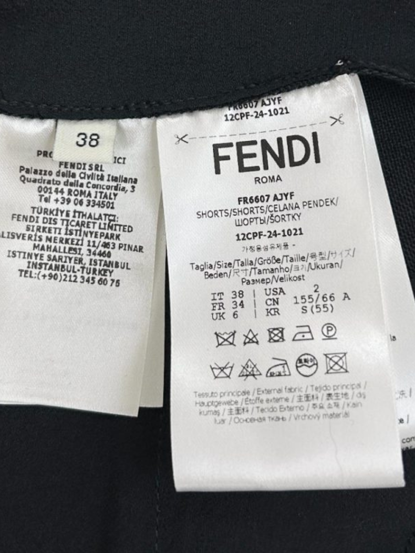 Fendi 2000s Black Wool Sailor Front Skort
