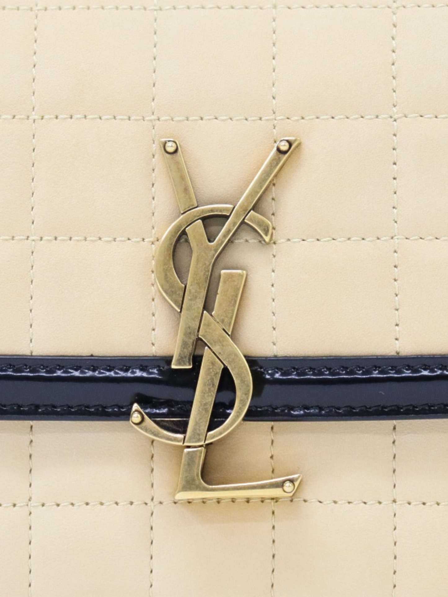 Yves Saint Laurent 2023 Beige Black Nubuck Solferino Small Bag