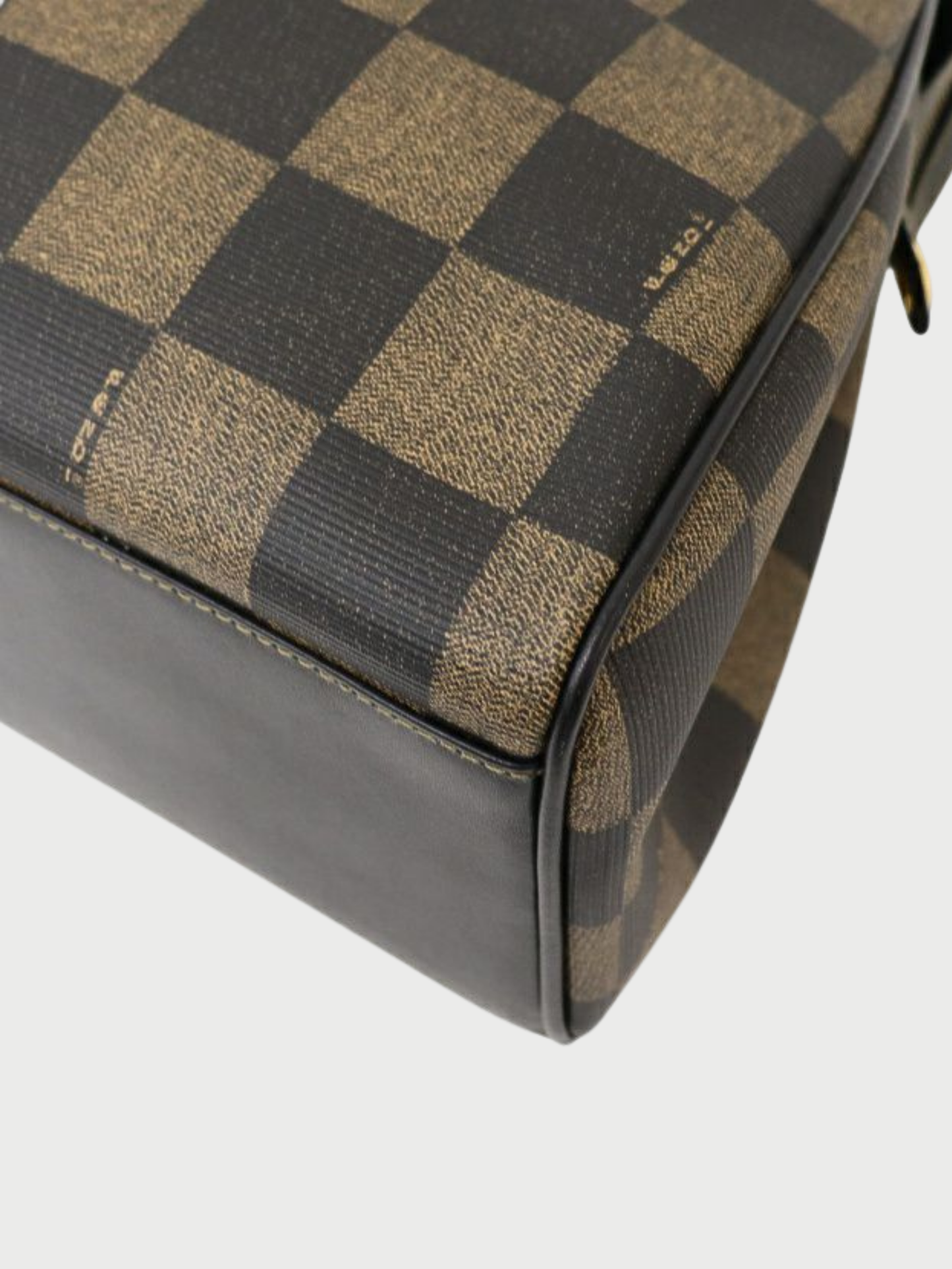 Fendi 2000s Khaki Black Pecan PVC 2-Way Bag