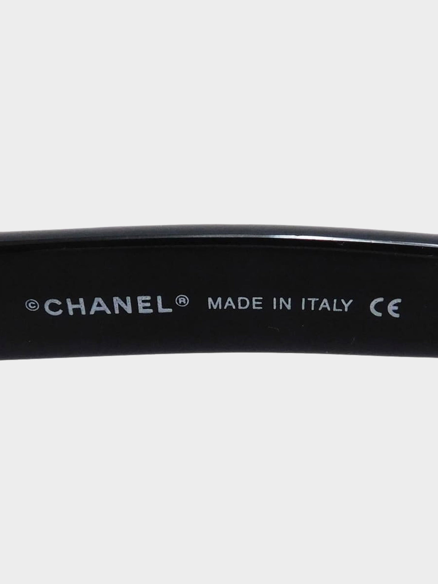 Chanel Early 2000s Black and Brown 5062 Shield-style Sunglasses