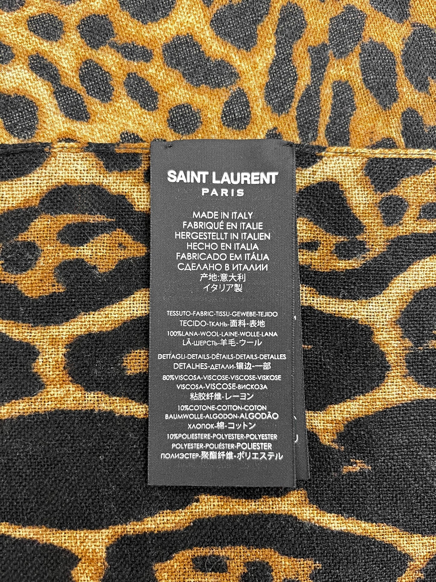 Saint Laurent 2020 Leopard Print Fringed Poncho with Tassels