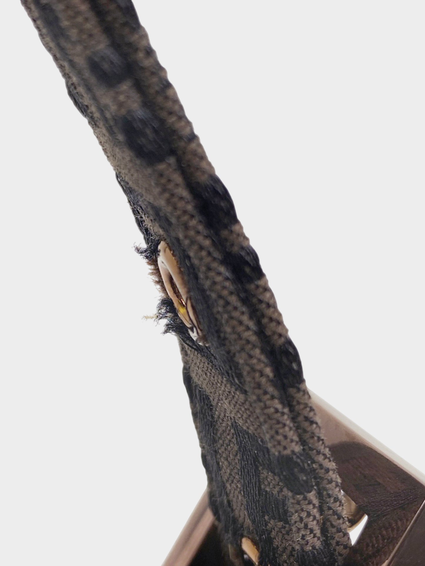 Fendi 2010s Dark Brown Zucchino Canvas Baguette