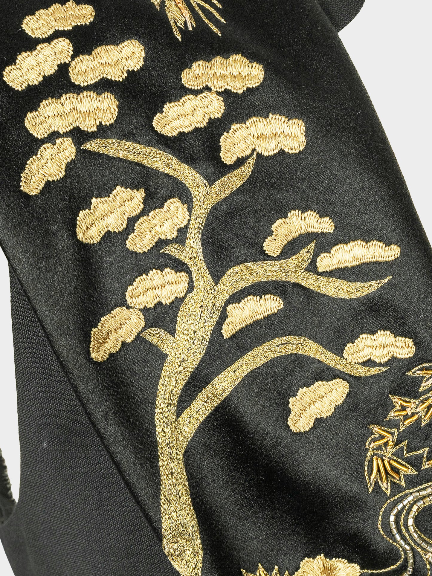 Alexander McQueen Resort 2011 Black and Gold Embroidered Mid-length Dress