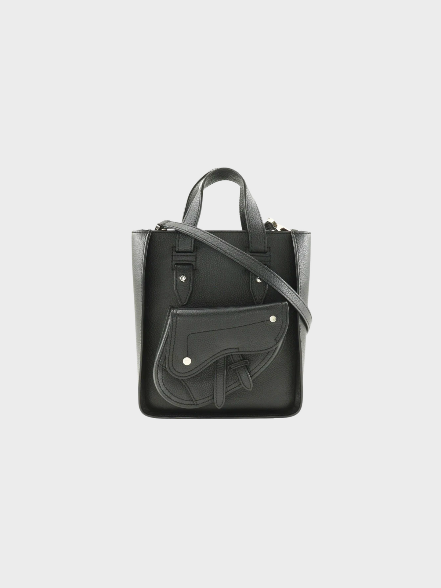 Christian Dior 2010s Black Saddle Mini Two-Way Handbag