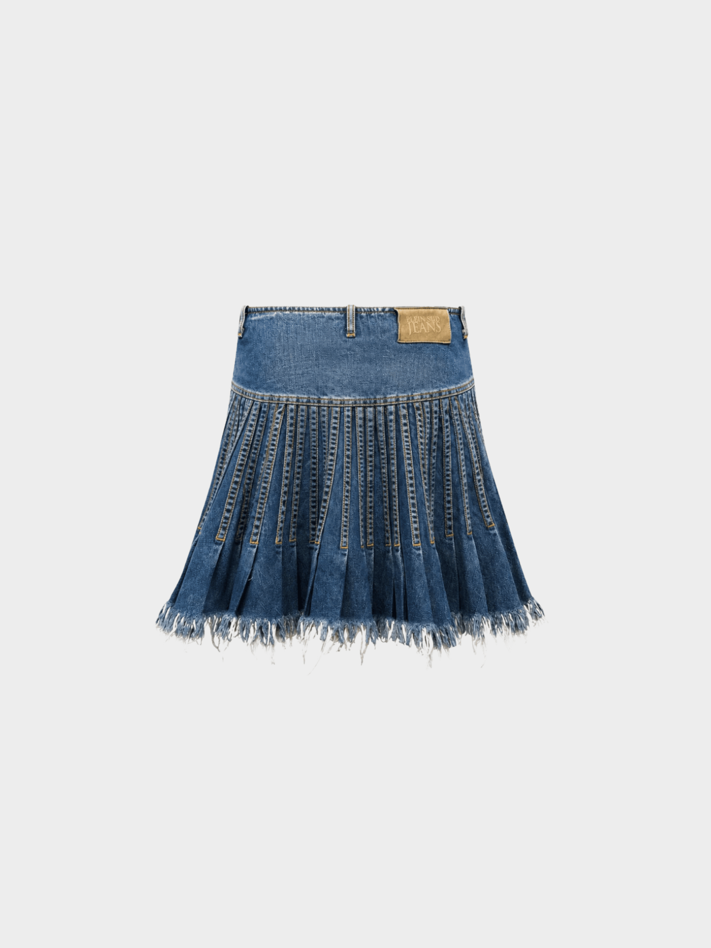 Plein Sud SS 2003 Blue Denim Pleated Skirt