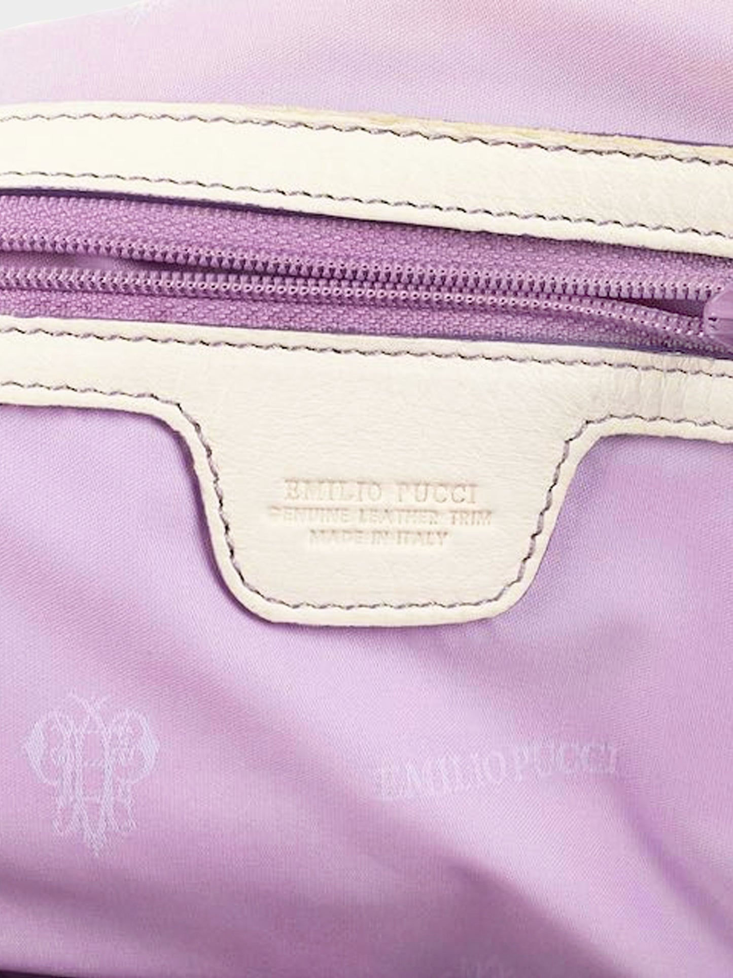 Emilio Pucci 1990s Psychedelic Print Canvas and Leather Bag