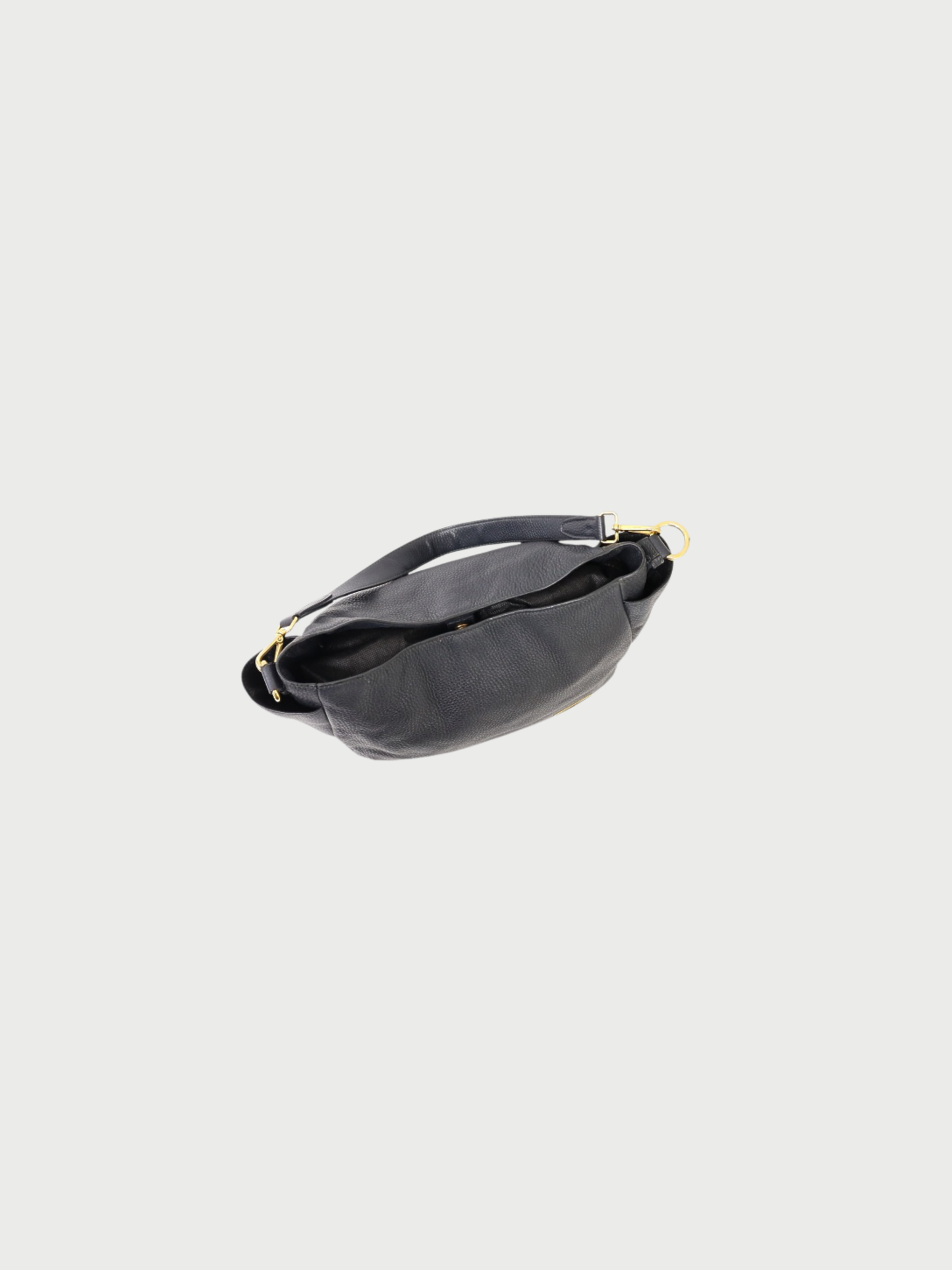 Prada 2000s Black Leather Triangle Logo One Shoulder Bag