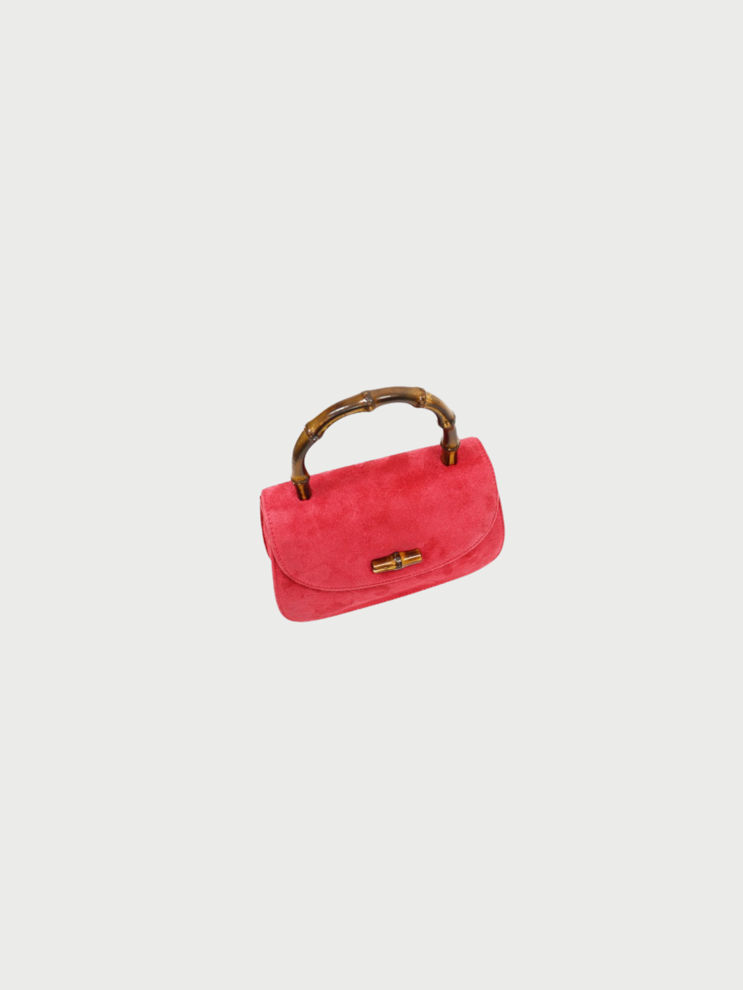 Gucci 2000s Pink Suede Bamboo 2Way Bag