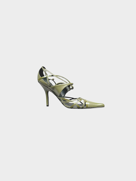 Christian Dior 2000s Khaki Bondage Heels