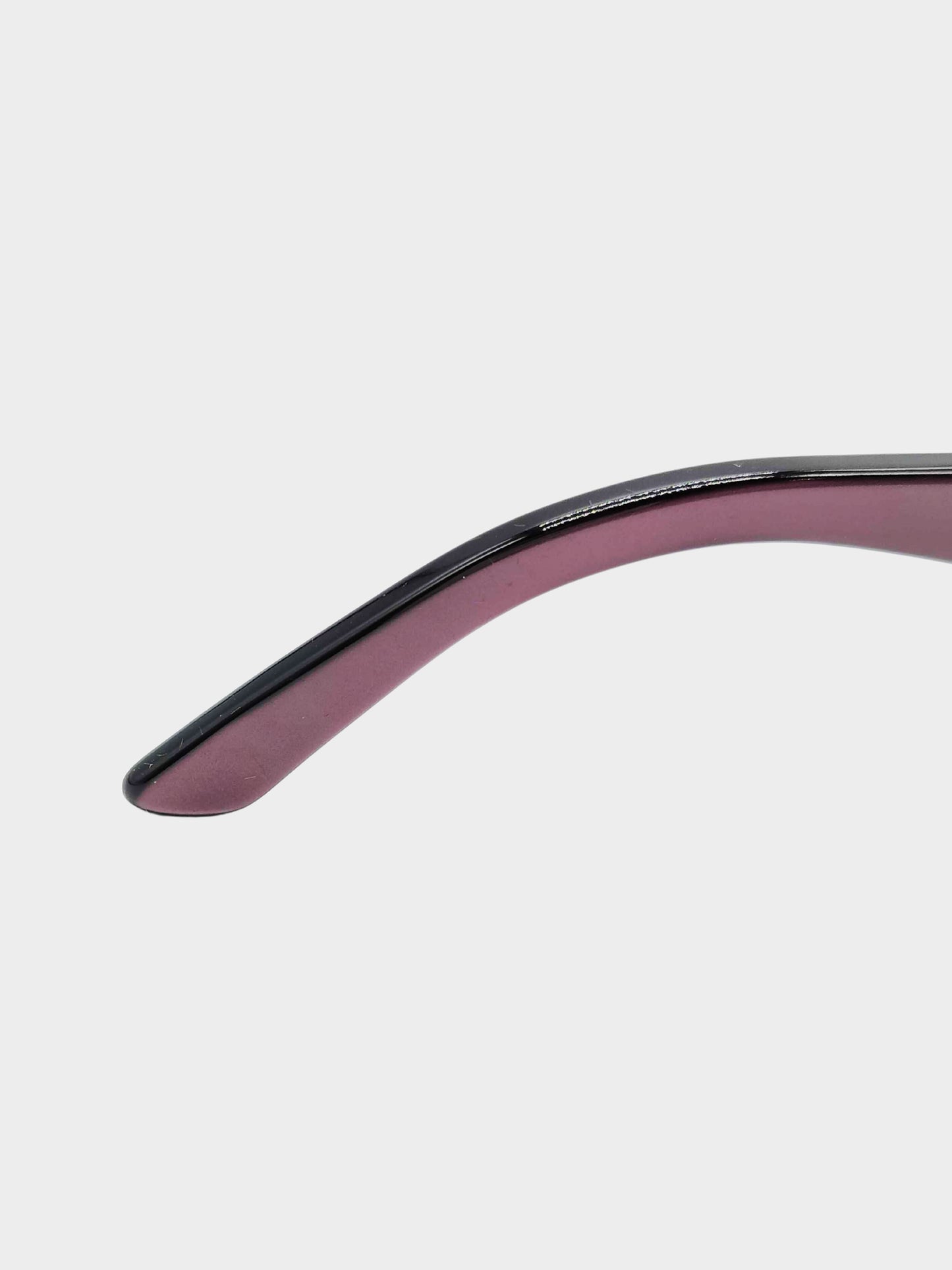 Gucci 2000s Purple GG-9051 Narrow Rectangular Sunglasses