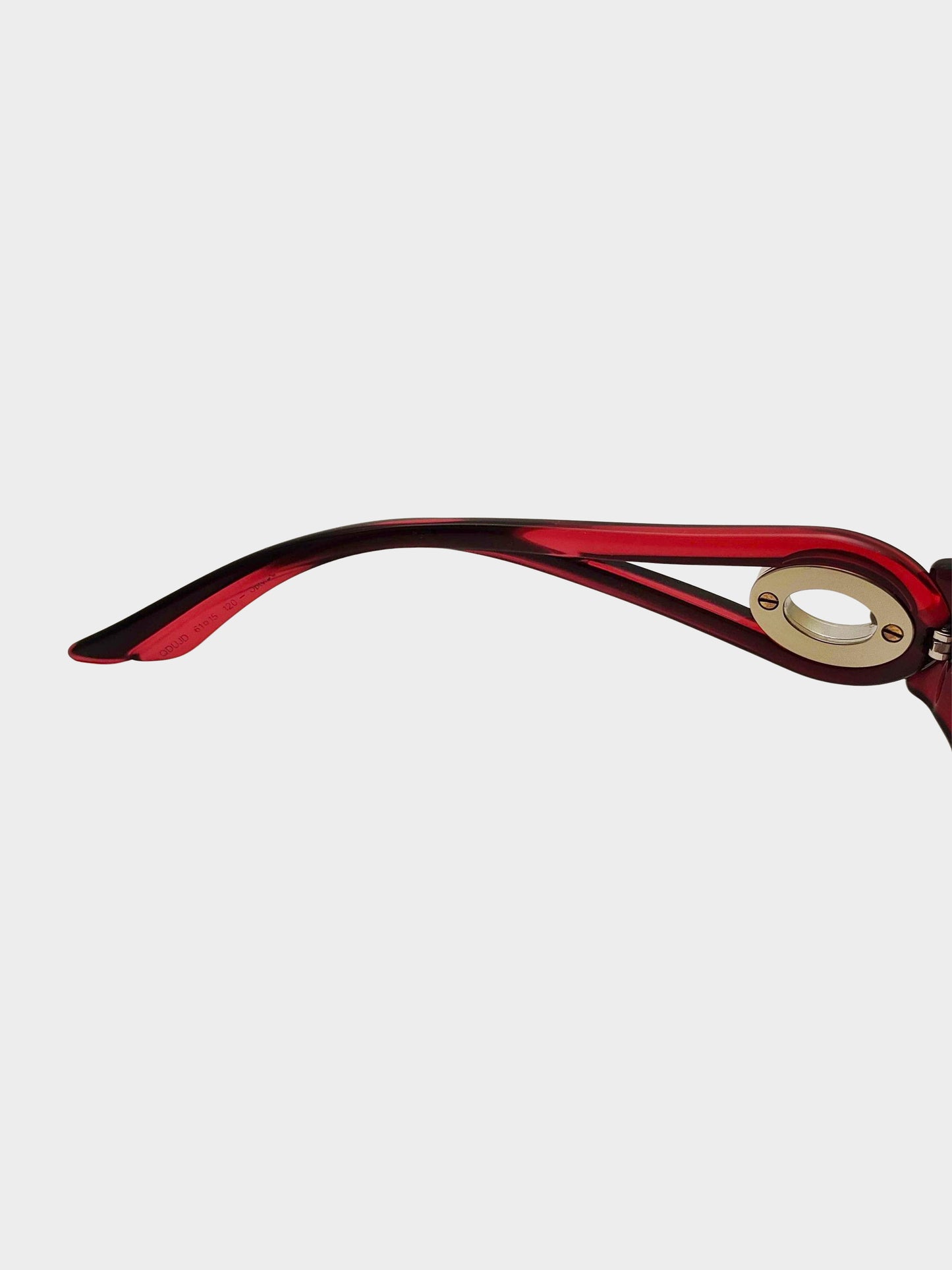 Christian Dior 2000s Burgundy Volute 2F Oversized Sunglasses