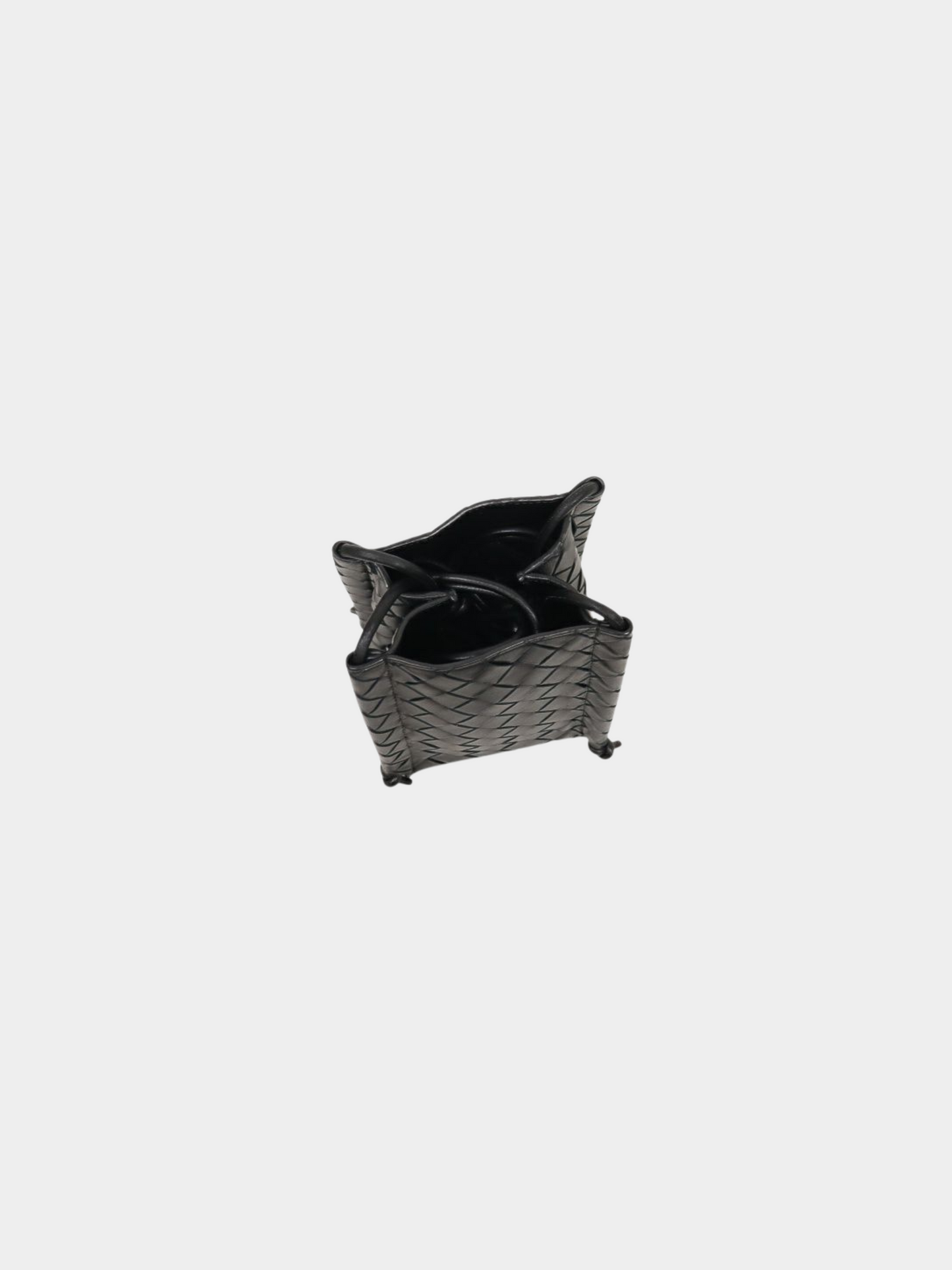 Bottega Veneta 2000s Black Intrecciato Leather Shoulder Bag