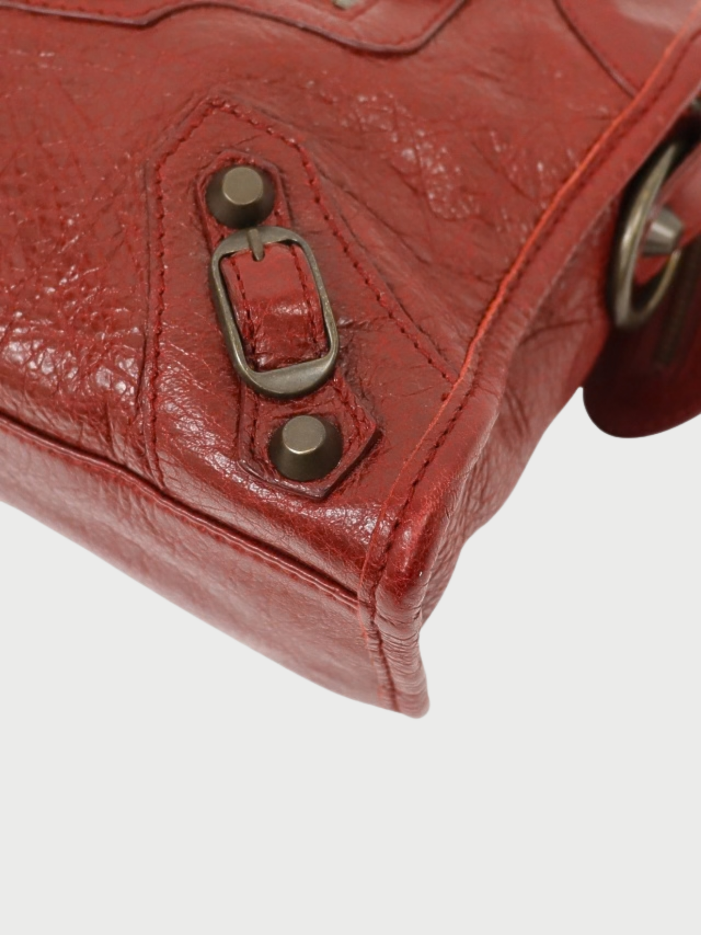 Balenciaga 2000s Red Leather Classic Mini City Bag