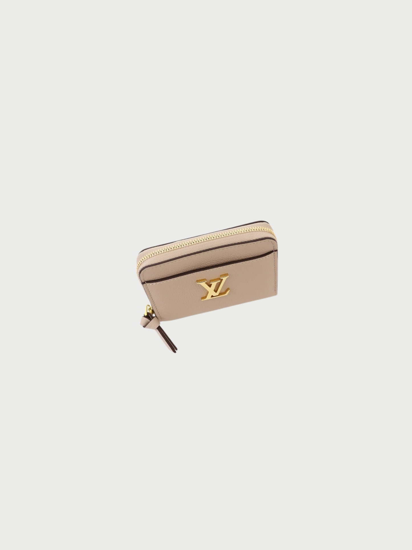 Louis Vuitton 2020s Pink Gray Leather Lockme Zippy Coin Purse