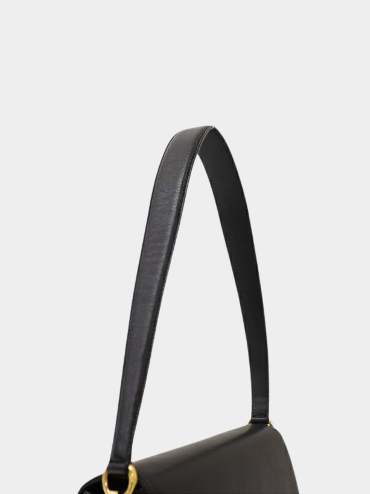Salvatore Ferragamo 2000s Black Leather Logo Hardware One-Shoulder Bag