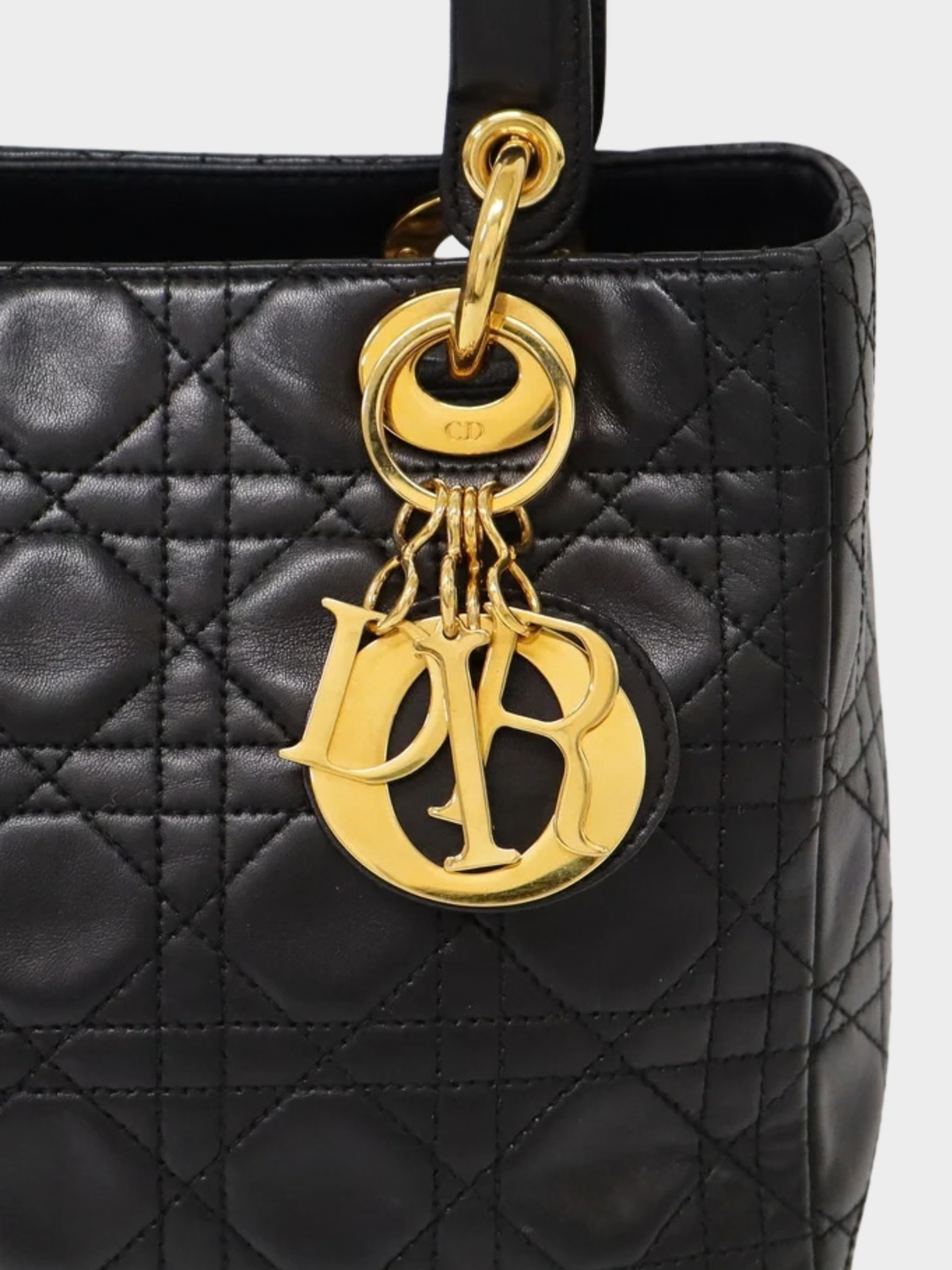 Christian Dior 2000s Black Leather Lady Dior Handbag