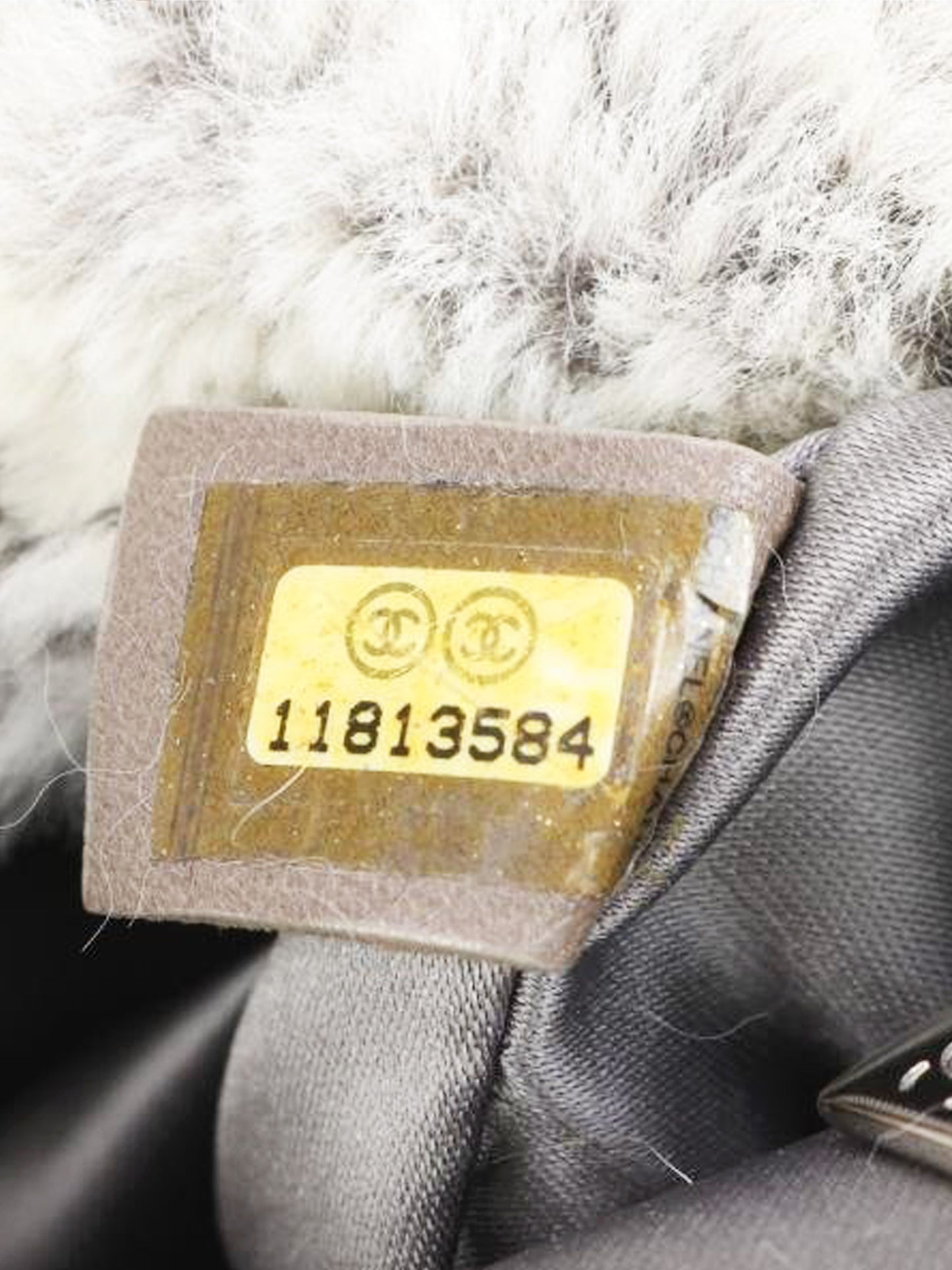 Chanel 2006-2008 Beige Rabbit Fur and Leather Flap Bag