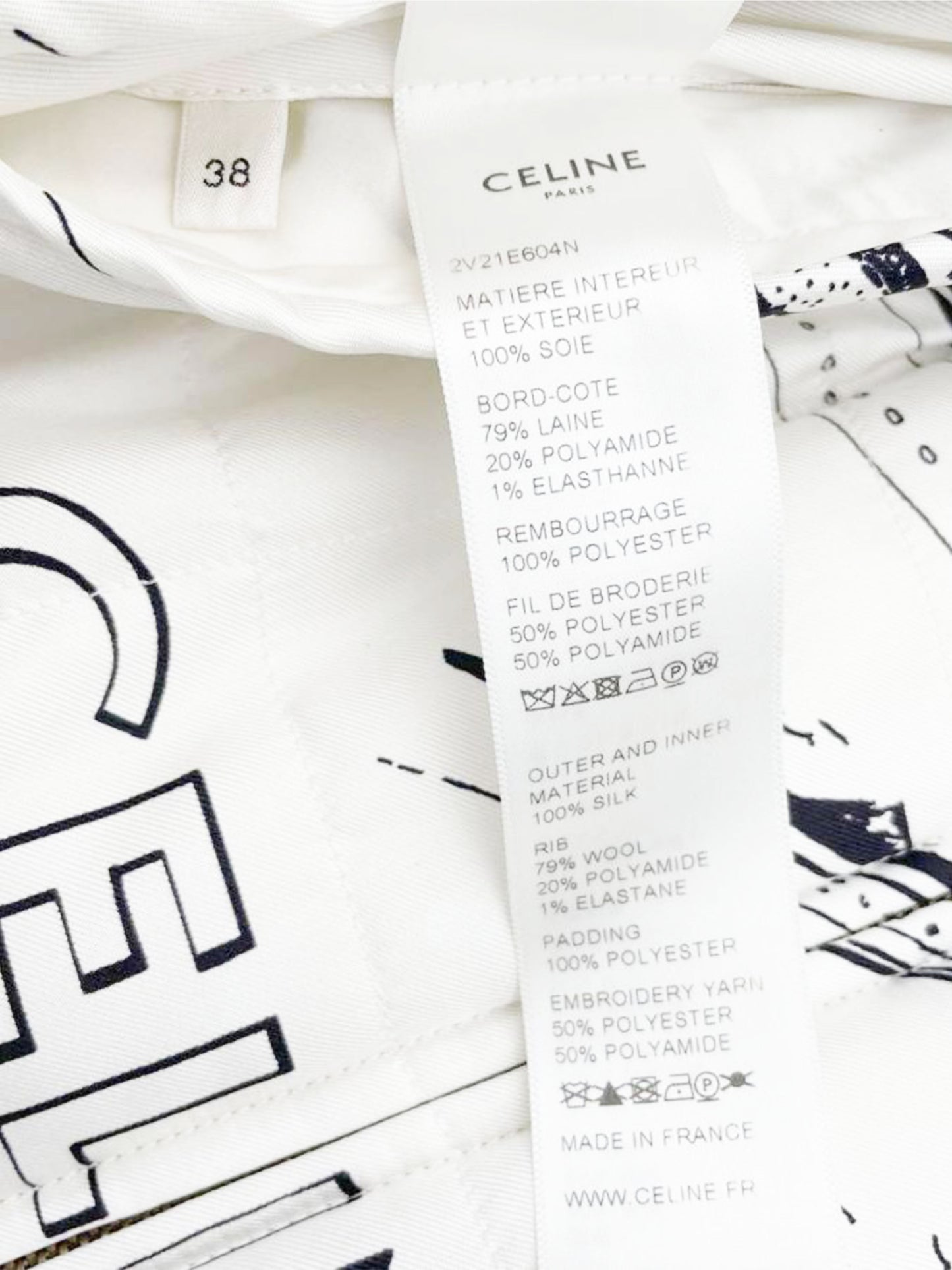 Celine SS 2021 White Reversible Runway Bomber Jacket
