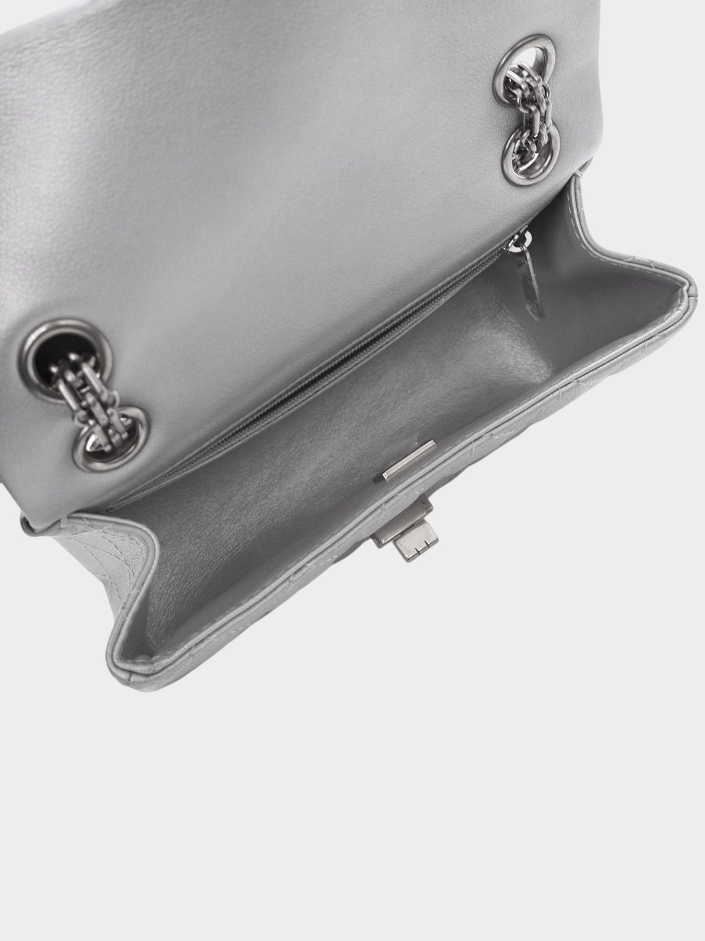Chanel 2020s Silver Reissue 2.55 Calfskin Leather Mini Flap Bag