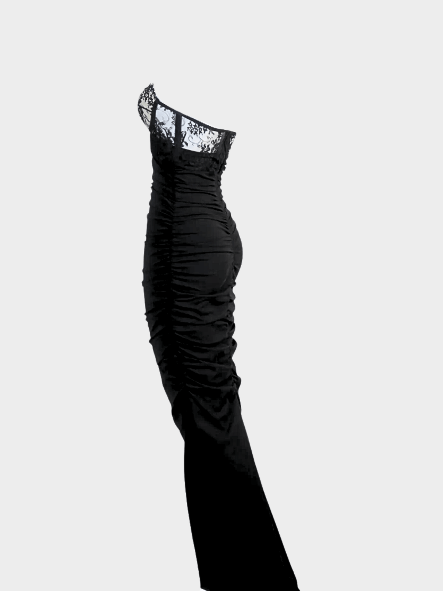 Dolce and Gabbana 2010s Black Lace Corset Maxi Dress