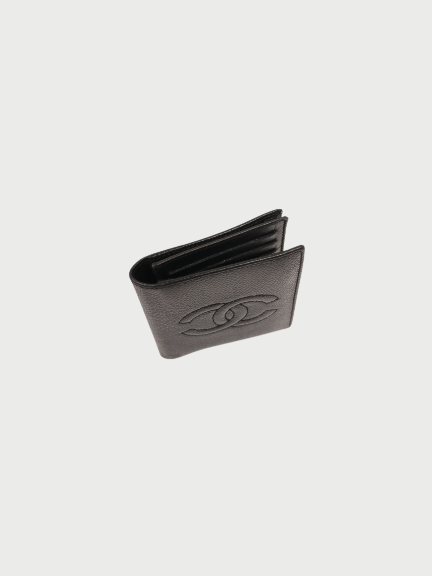 Chanel 1995-1996 Black Caviar Leather Card Case