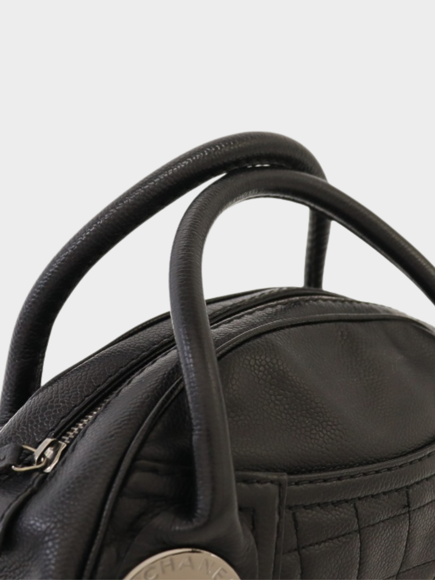 Chanel 2000s Black Lambskin Chocolate Bar Mini Boston Bag
