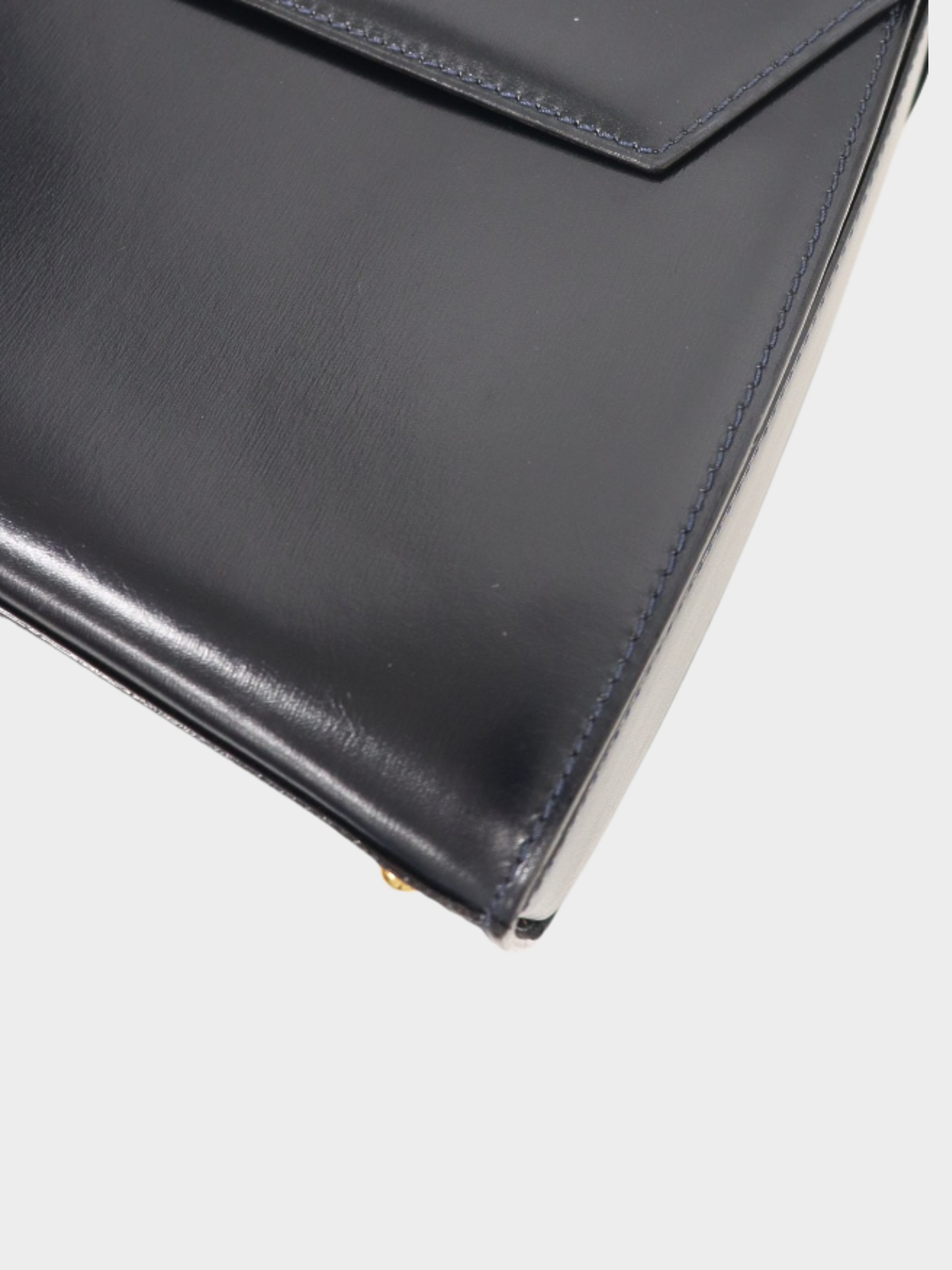 Celine 2000s Navy Leather Turn-Lock 2-Way Bag