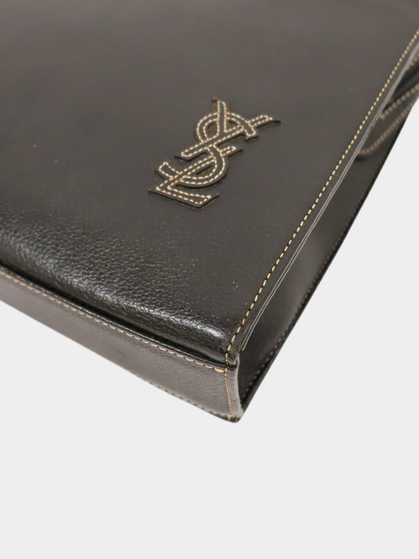 Yves Saint Laurent 2000s Black Leather Logo Handbag