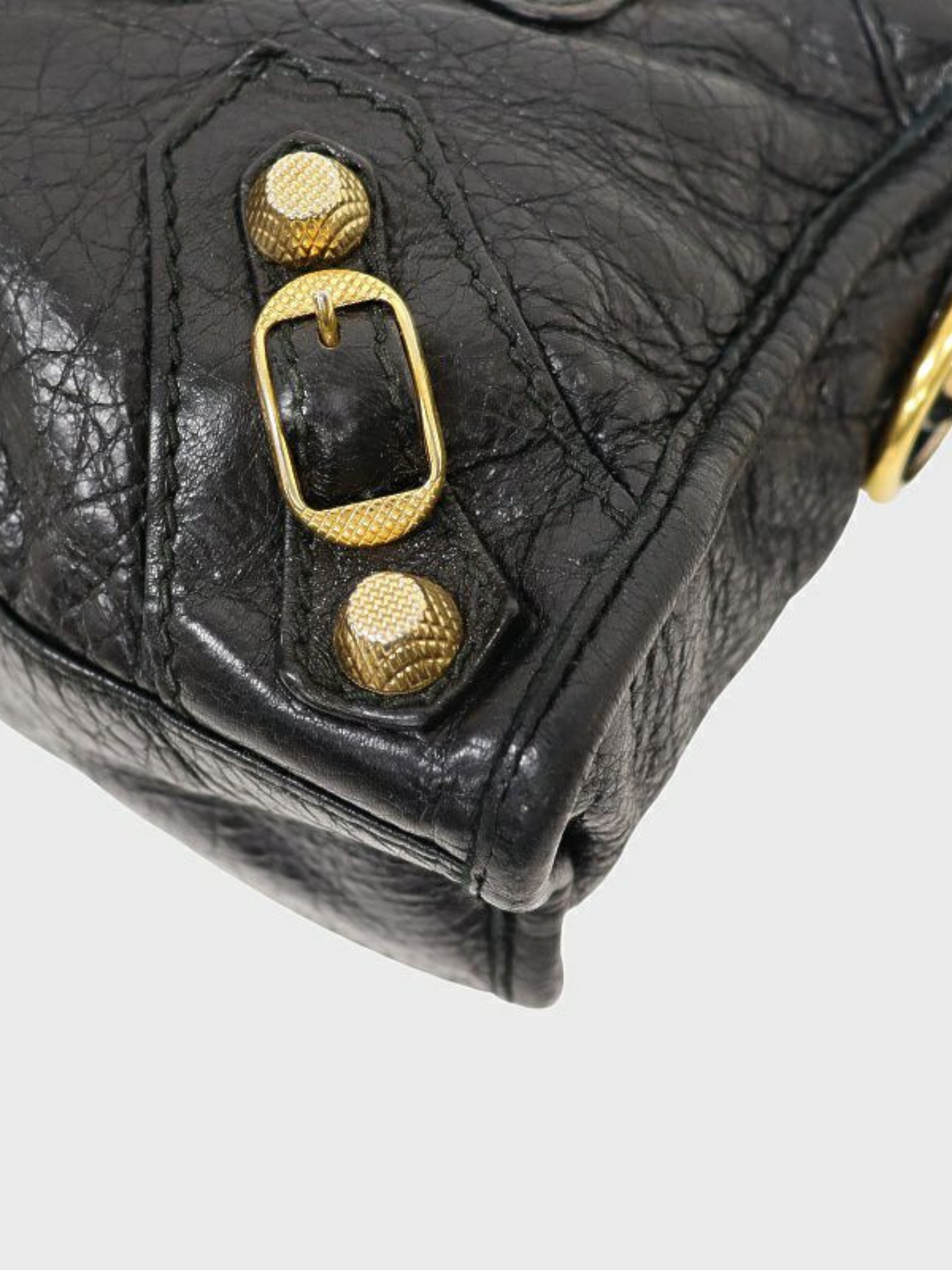 Balenciaga 2000s Black Leather Giant Mini City Bag