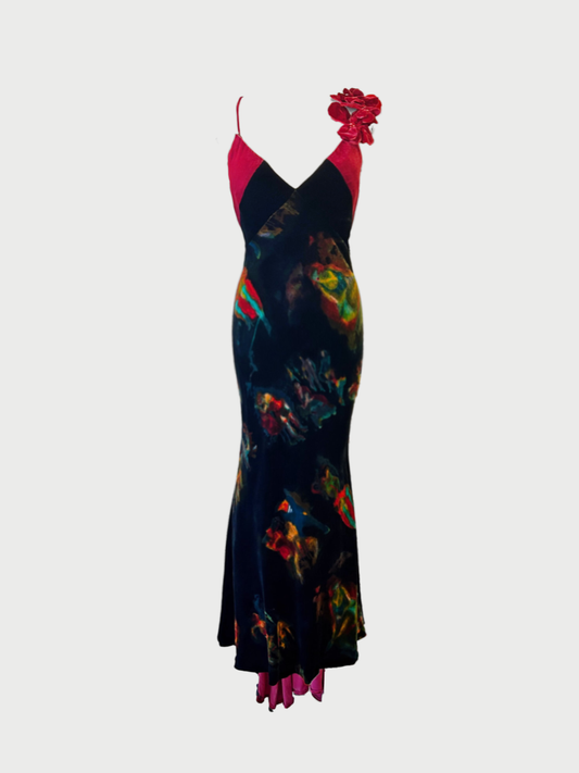 Jean Paul Gaultier 2000 Black Velvet Bias Cut Gown