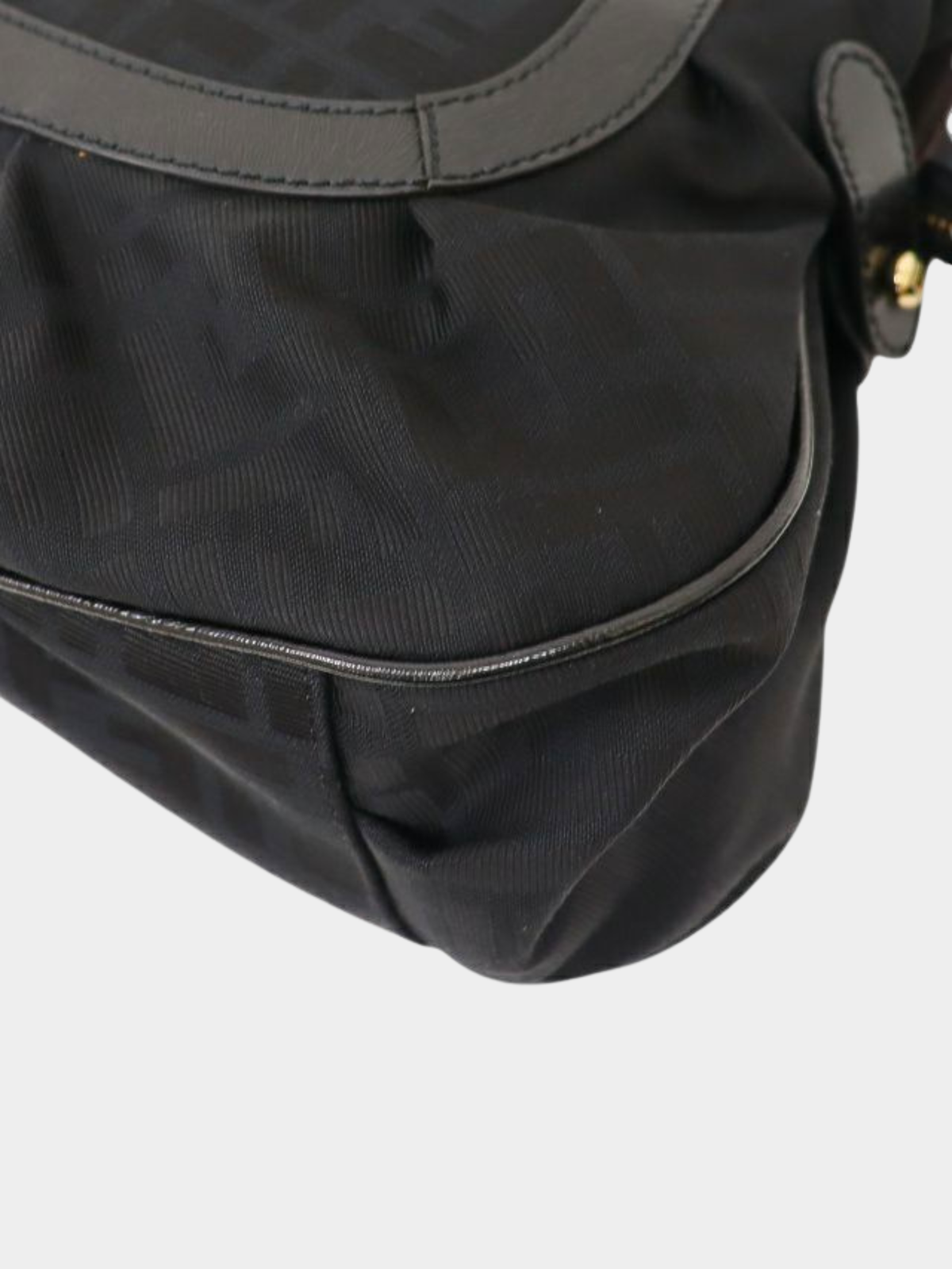 Fendi 2000s Black Nylon Leather Zucca Handbag
