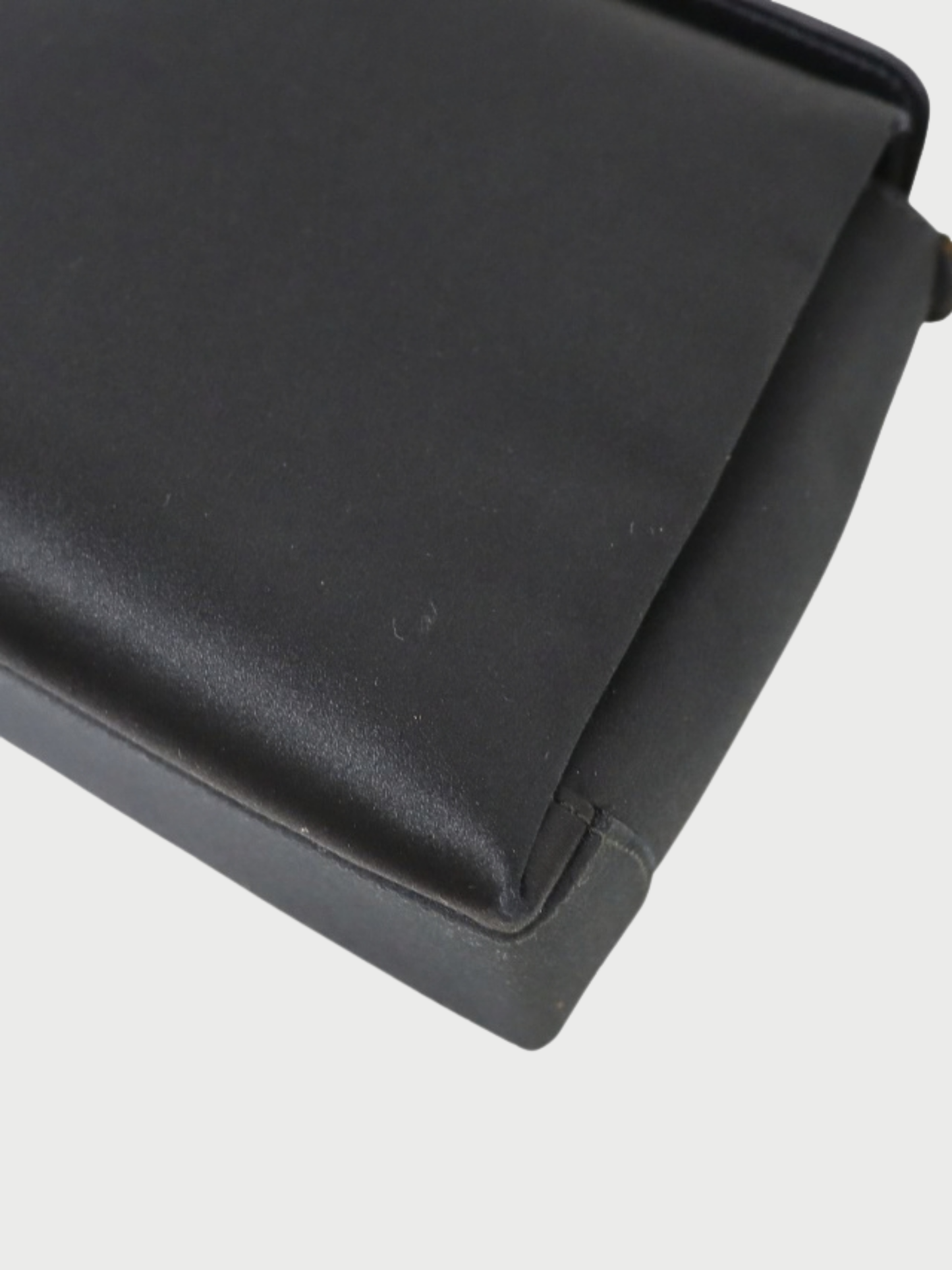 Gucci 2000s Black Satin Logo Hardware Mini Handbag