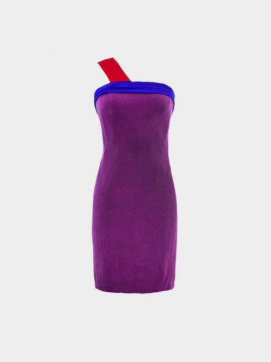 Versace FW 1997 Purple Colour-Block Dress