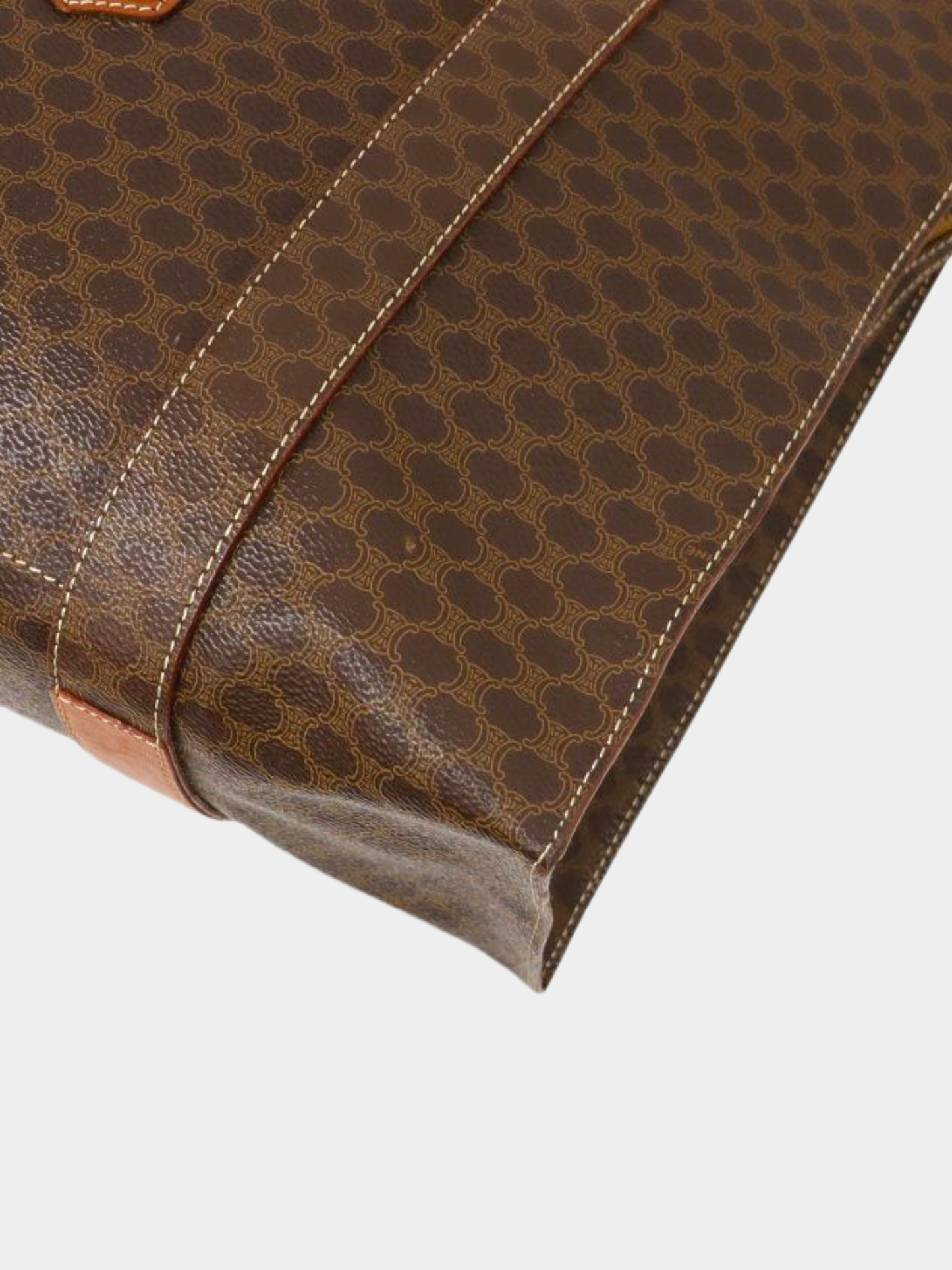Celine 2000s Brown Macadam Blazon PVC Tote Bag