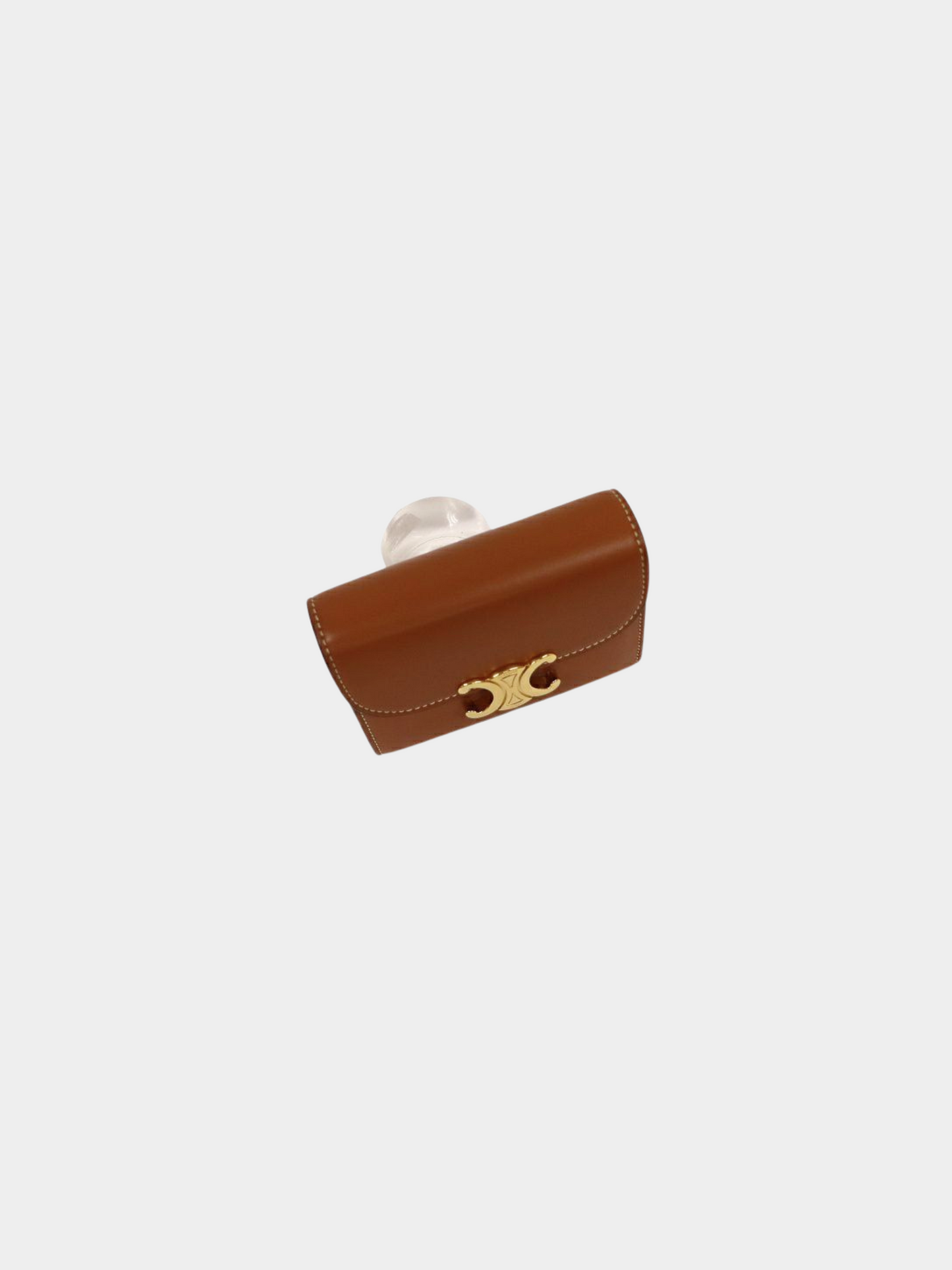 Celine 2010s Brown Leather Small Flap Triomphe Wallet