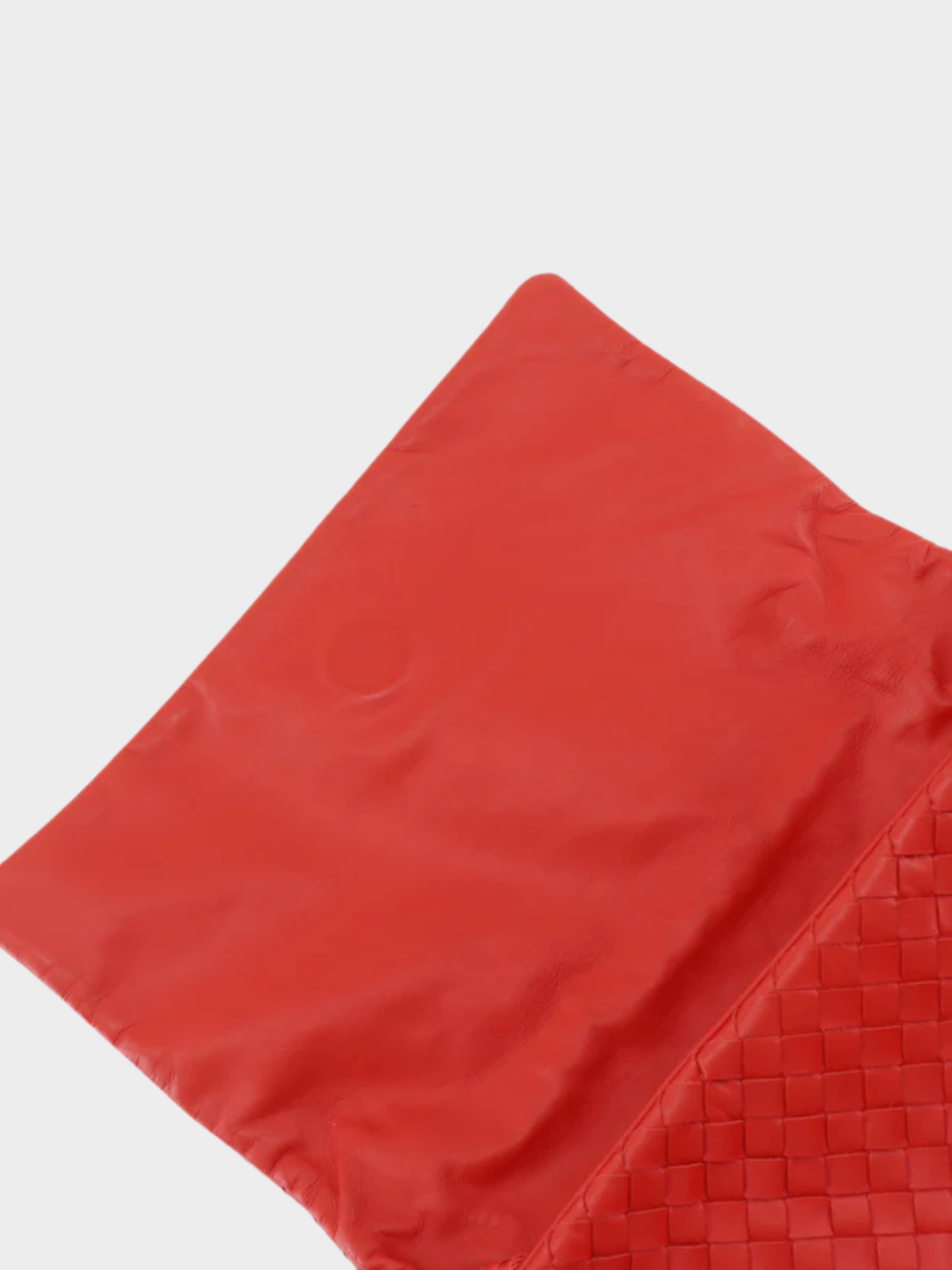 Bottega Veneta 2000s Red Calfskin Intrecciato Shoulder Bag