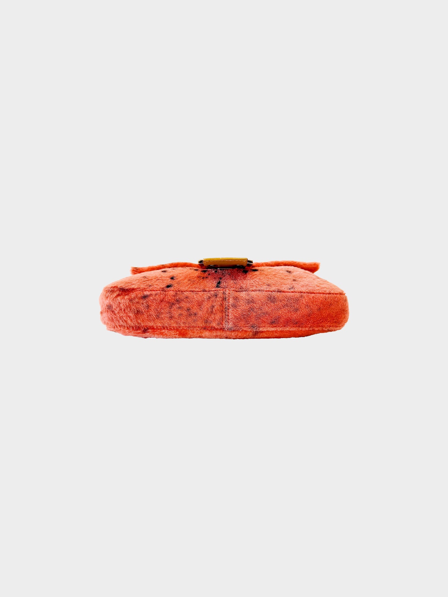 Fendi 2000s Orange Dalmatian Print Pony Hair Baguette